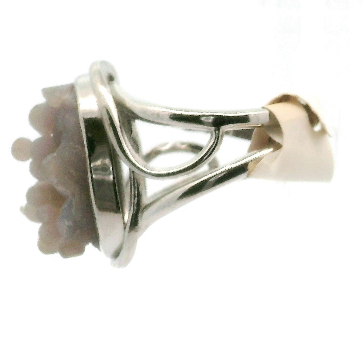 Grape Agate Ring Cuff, Adjustable Ring .925 Silver for Attracting Soul Mates and Enhancing your Intuitive Gifts