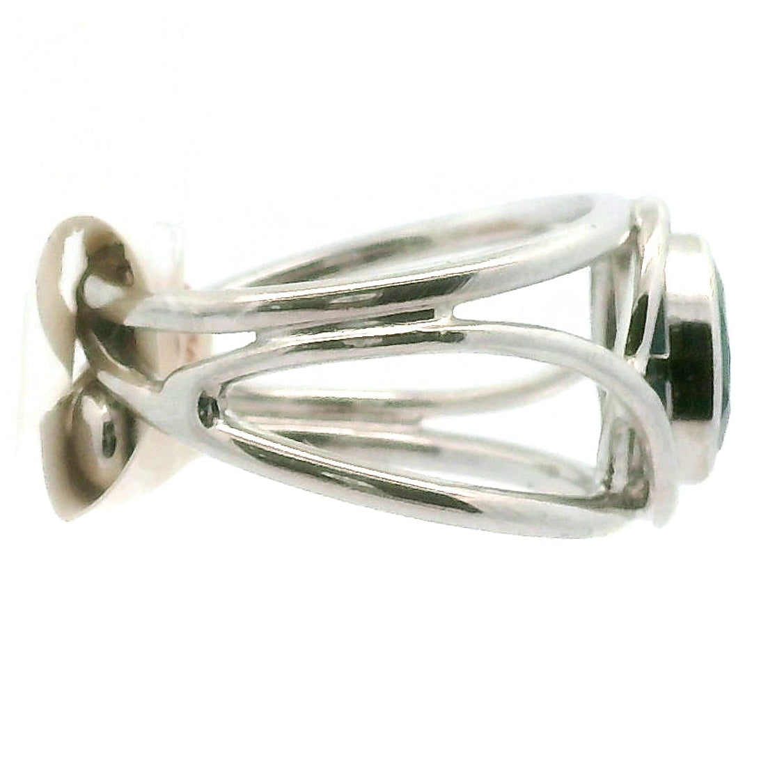 Black Opal Midi Cuff Ring .925 Silver for Good Luck, Protection and Joy