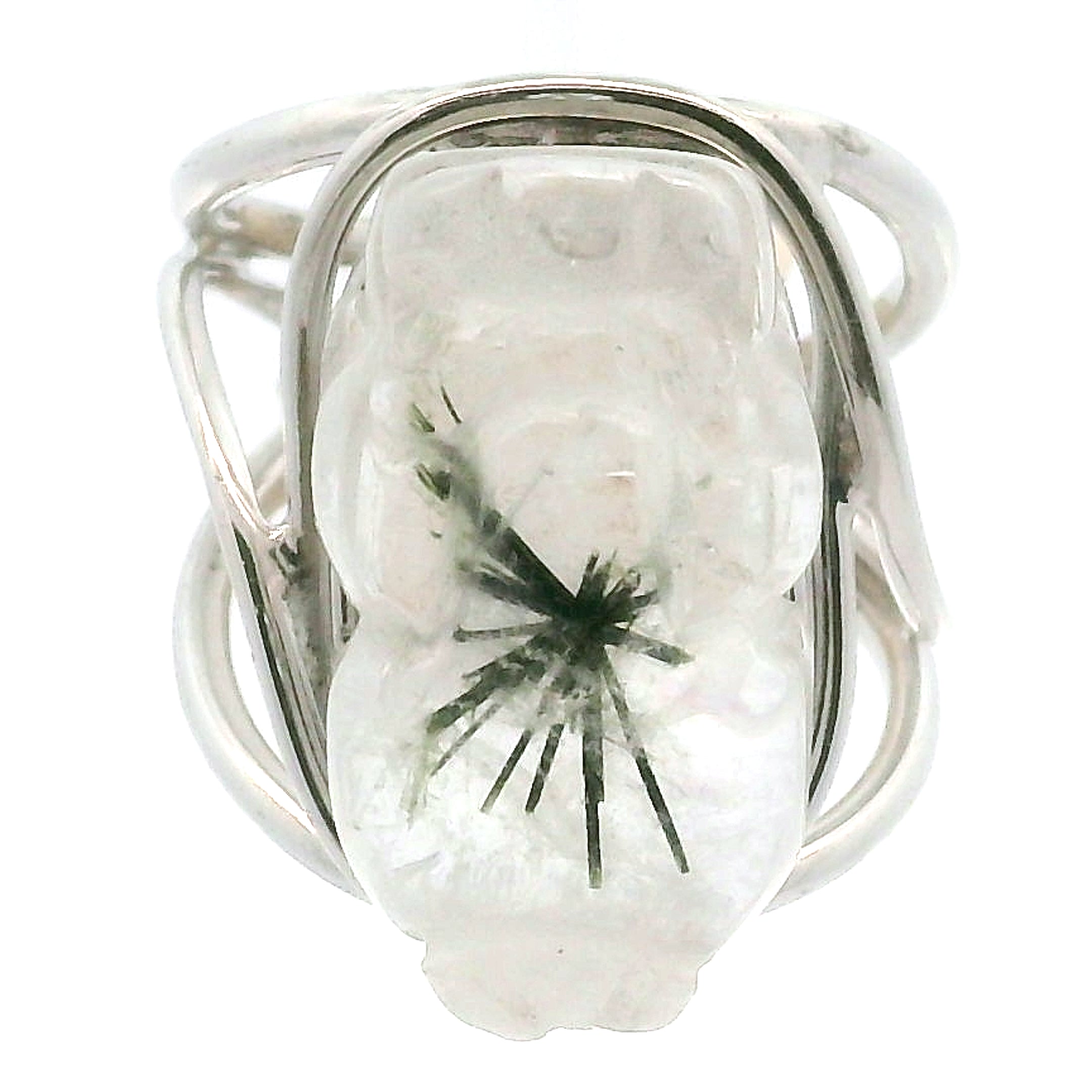 Hollandite Pixchu Adjustable Cuff Ring .925 Sterling Silver for Insight, Meditation & Shamanic Journey