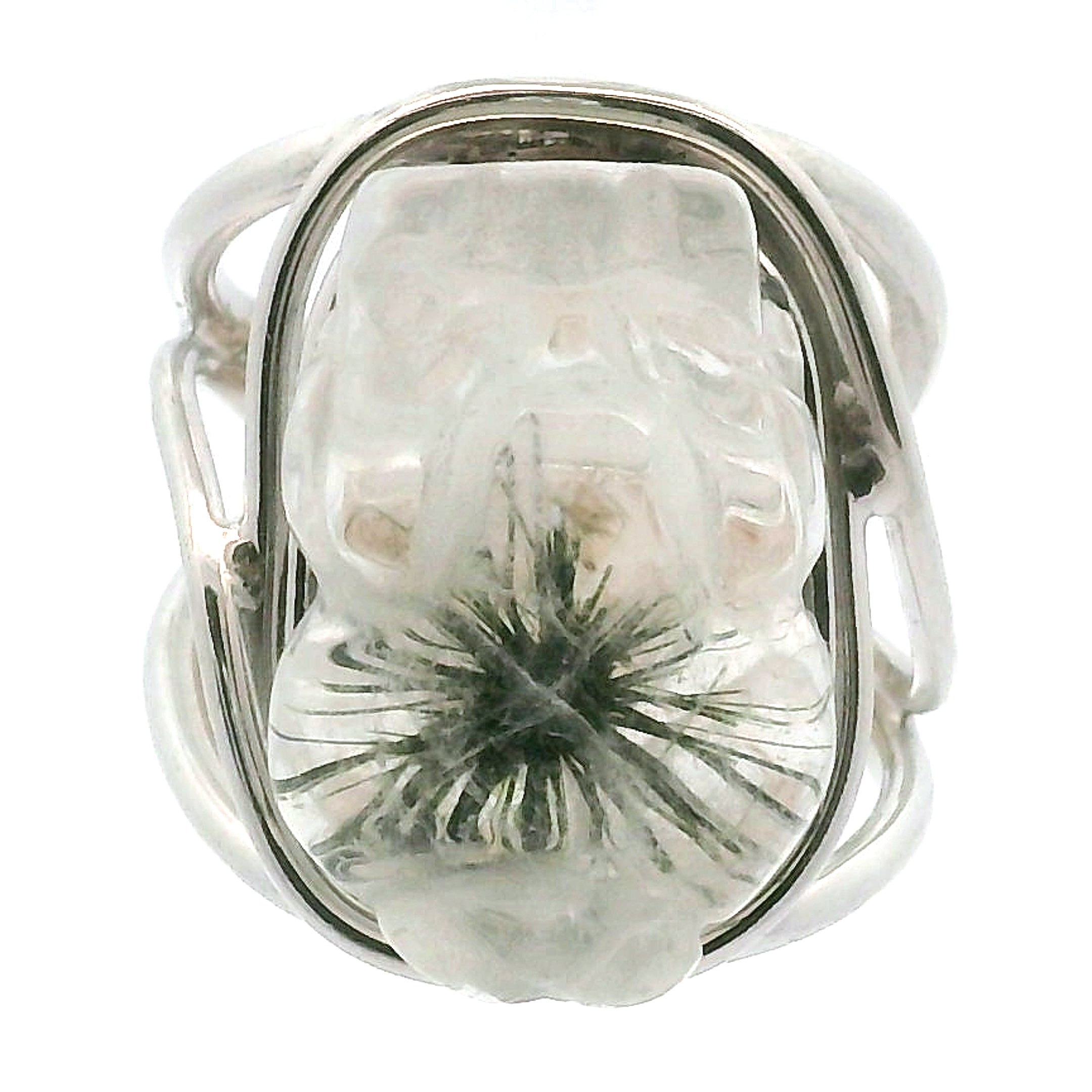 Hollandite Pixchu Adjustable Cuff Ring .925 Sterling Silver for Insight, Meditation & Shamanic Journey
