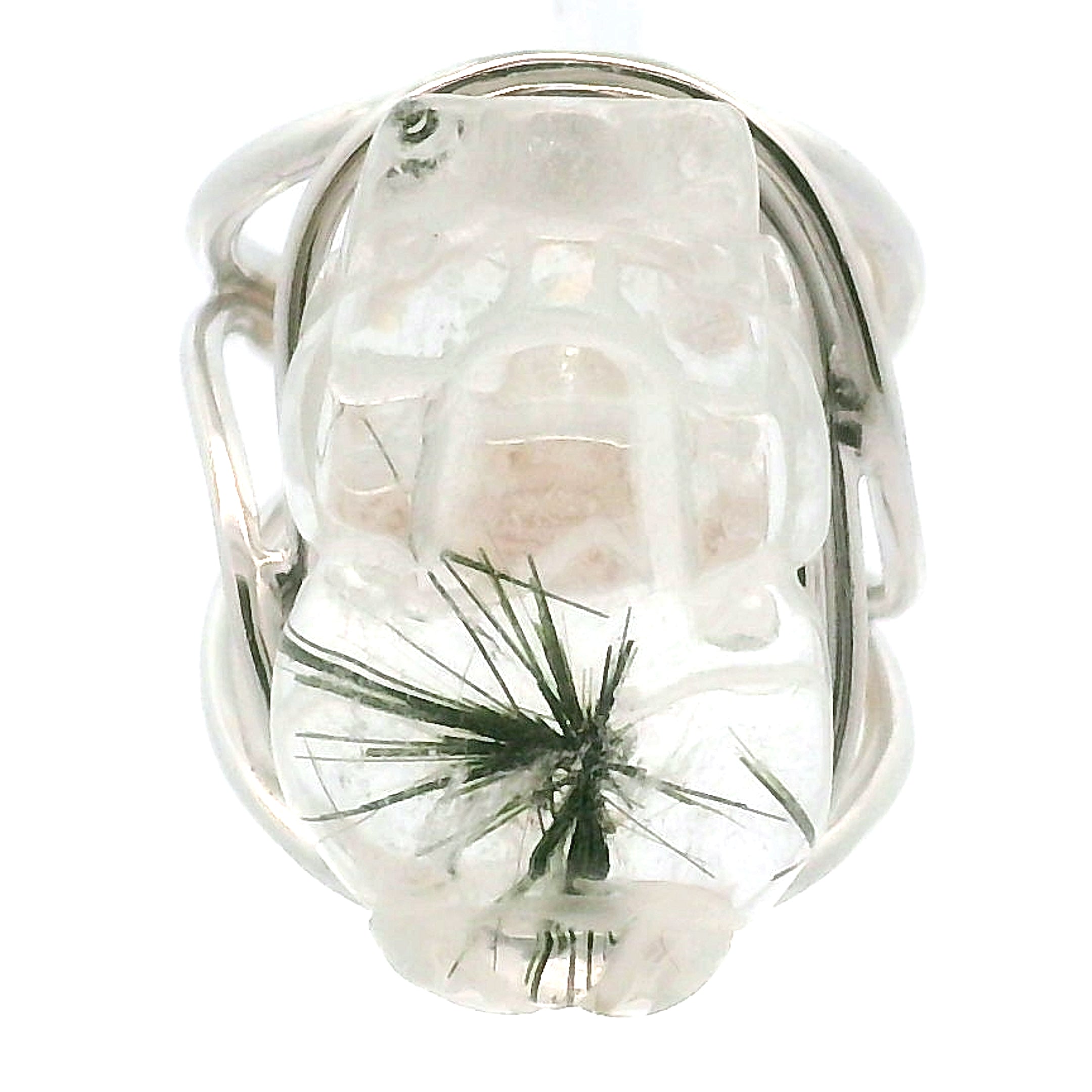 Hollandite Pixchu Adjustable Cuff Ring .925 Sterling Silver for Insight, Meditation & Shamanic Journey
