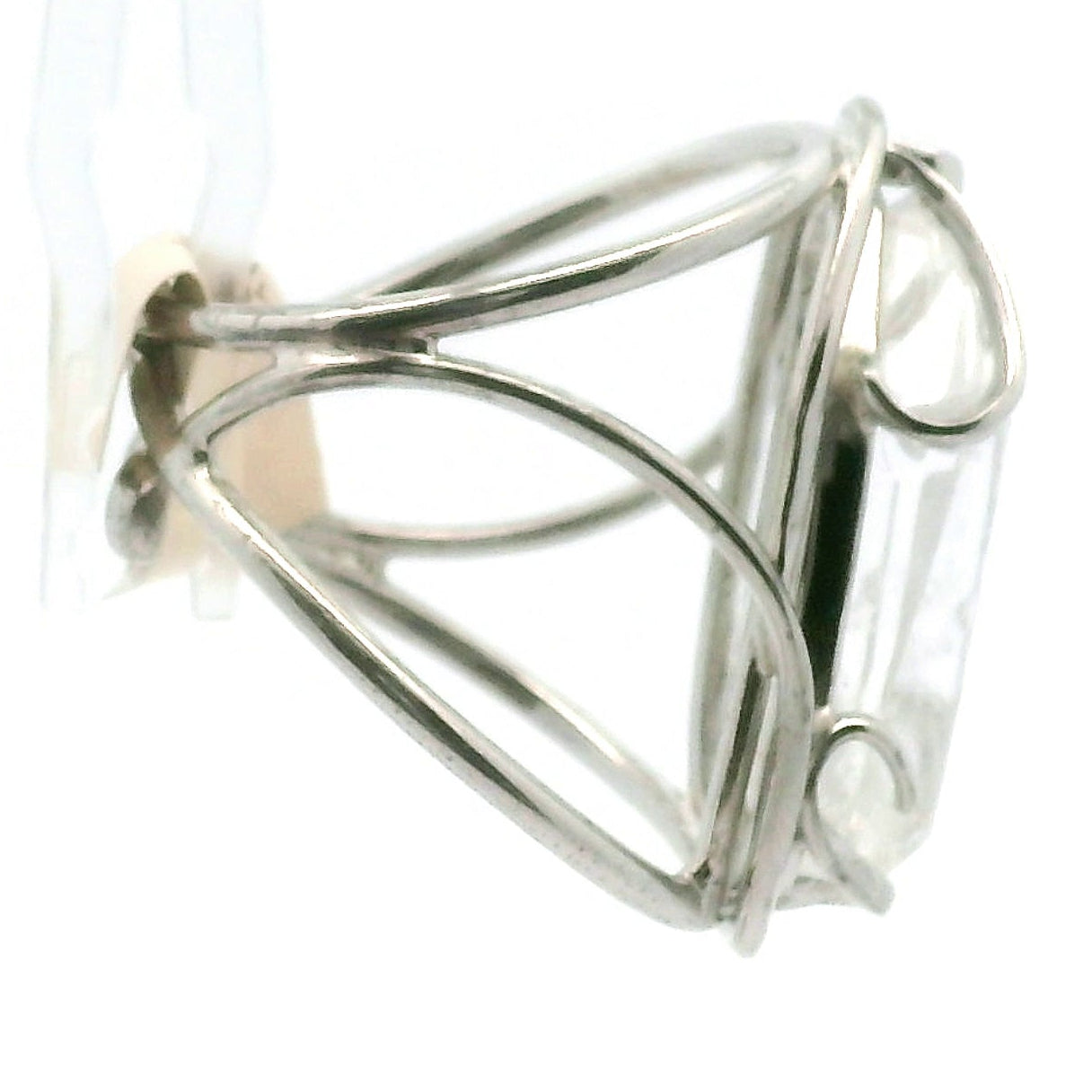 Lemurian Quartz Cuff Ring .925 Silver for Healing, Intention Setting and Manifesting your Desires