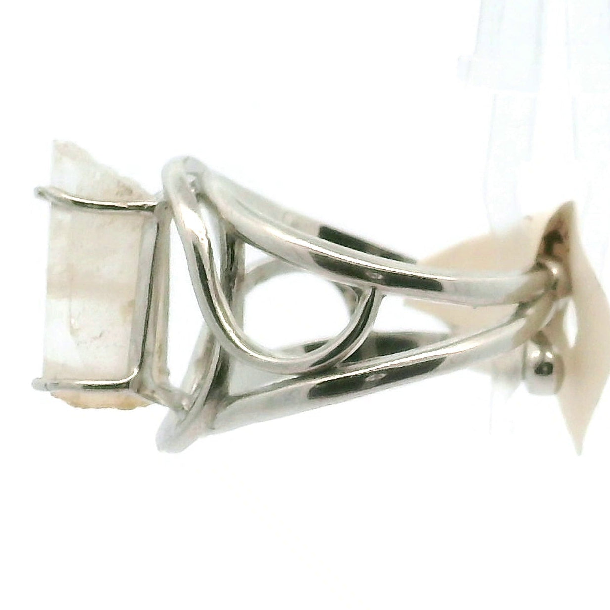 Natrolite Cuff Ring .925 Silver for Channeling and Awakening your Spiritual Gifts