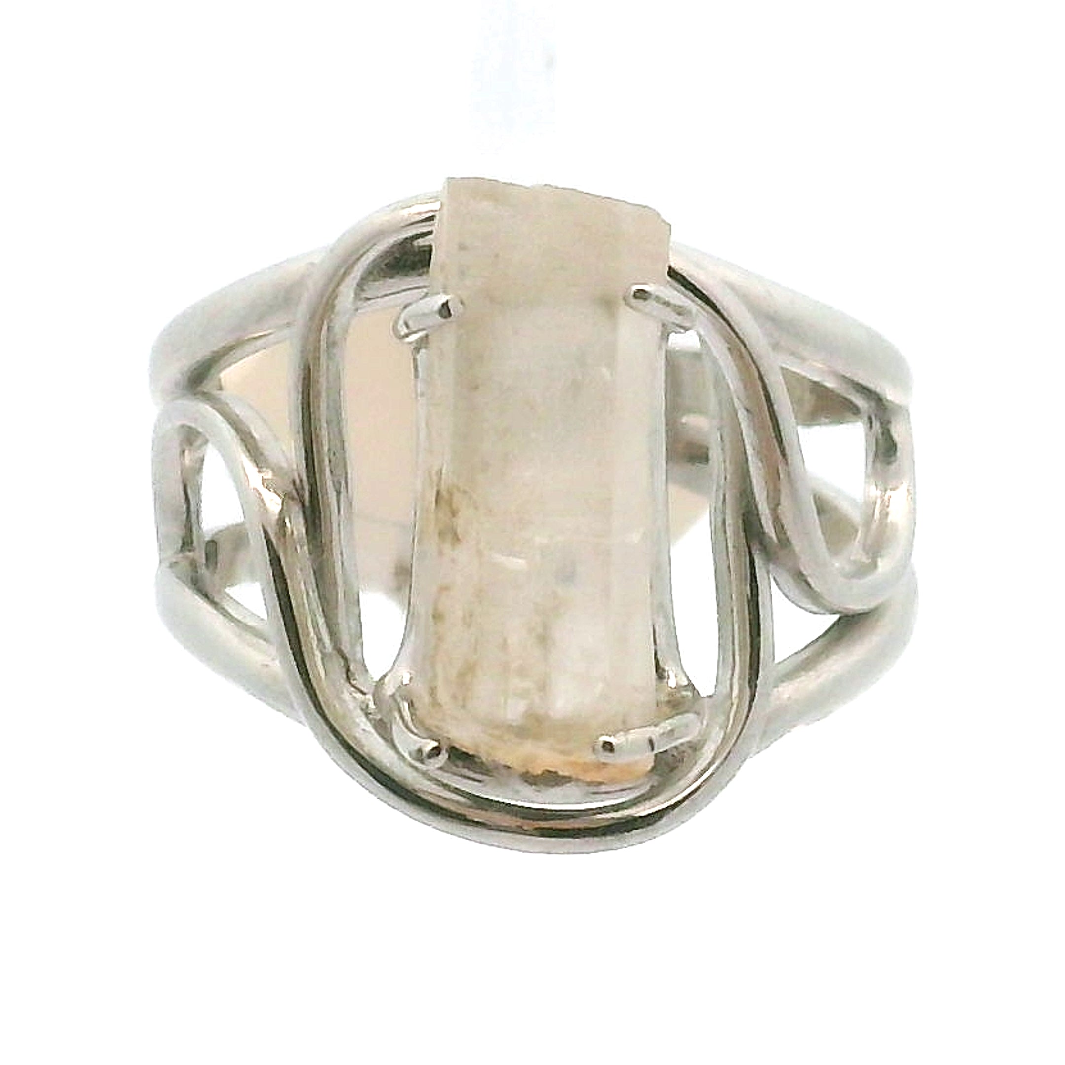 Natrolite Cuff Ring .925 Silver for Channeling and Awakening your Spiritual Gifts