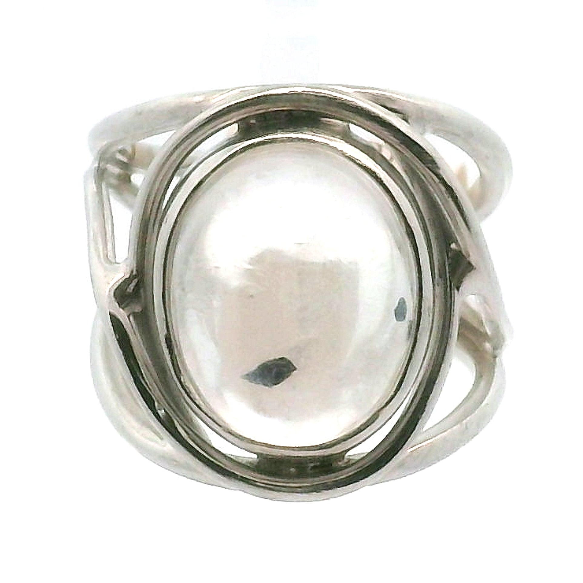 Fluorite in Quartz Adjustable Cuff Ring .925 Sterling Silver for Clearing Energy Fields