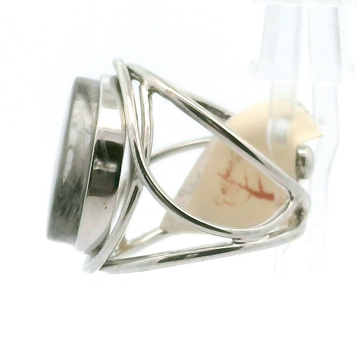 Silver Rutile Cuff Ring .925 Silver for Clarity, Mental & Emotional Strength