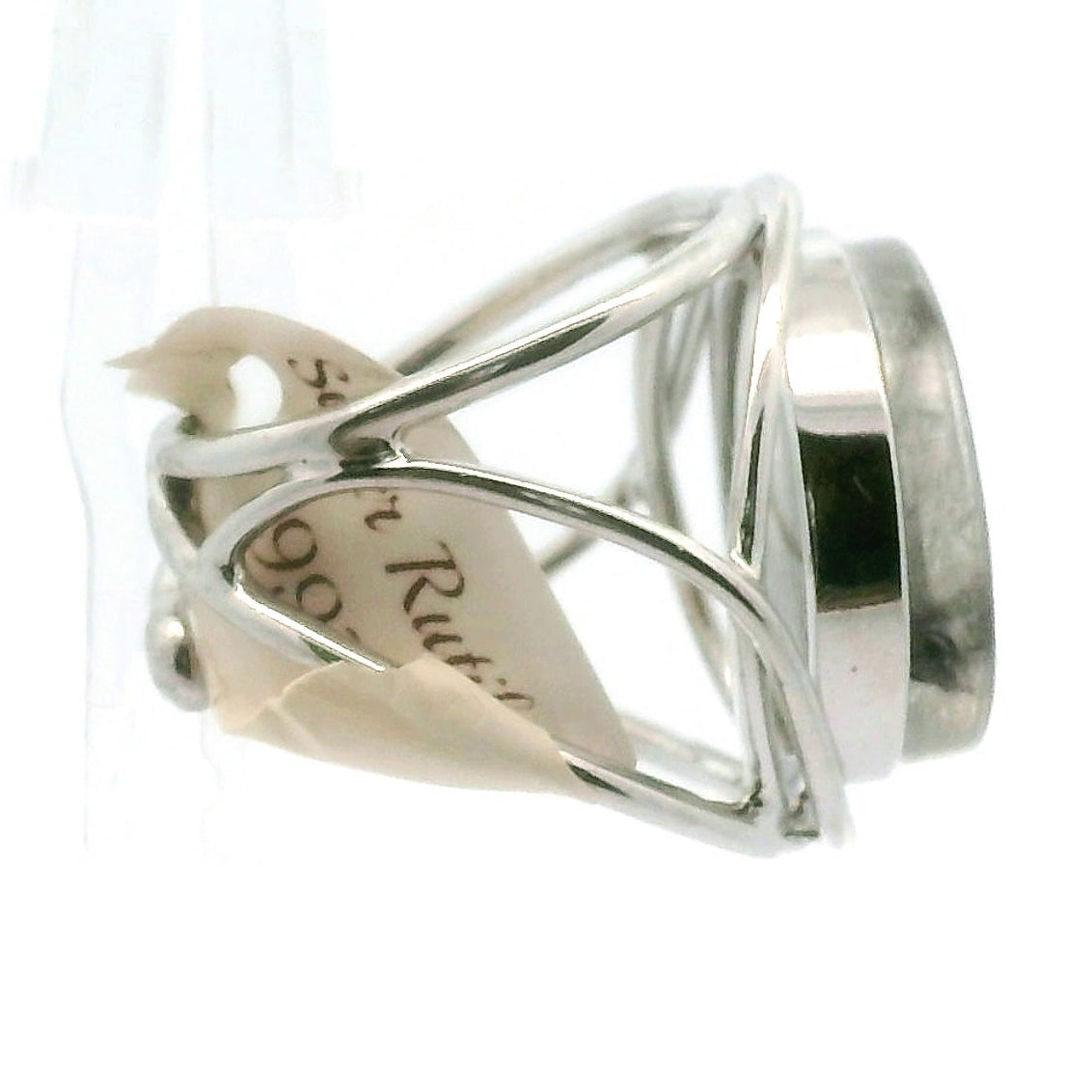 Silver Rutile Cuff Ring .925 Silver for Clarity, Mental & Emotional Strength