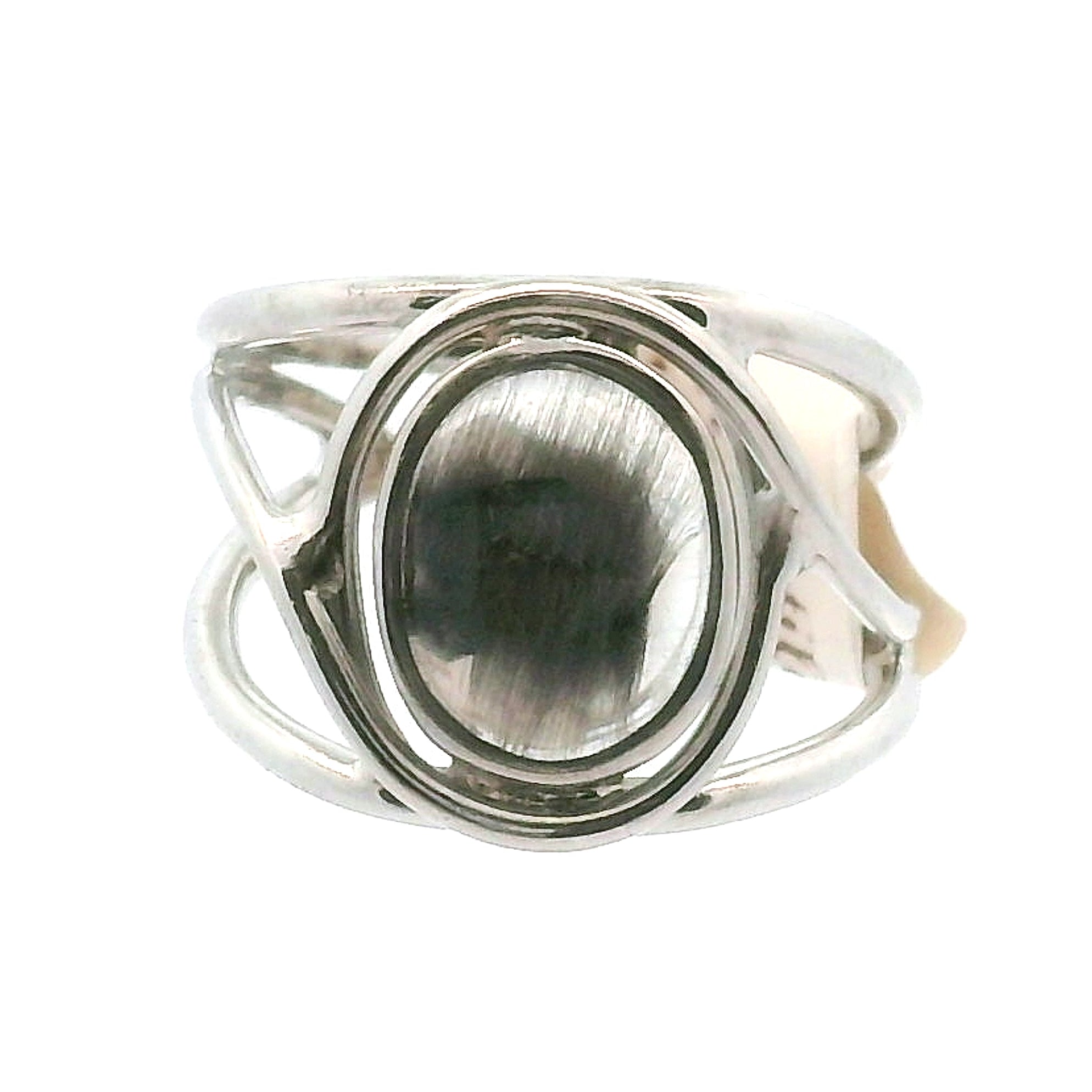 Silver Rutile Cuff Ring .925 Silver for Clarity, Mental & Emotional Strength