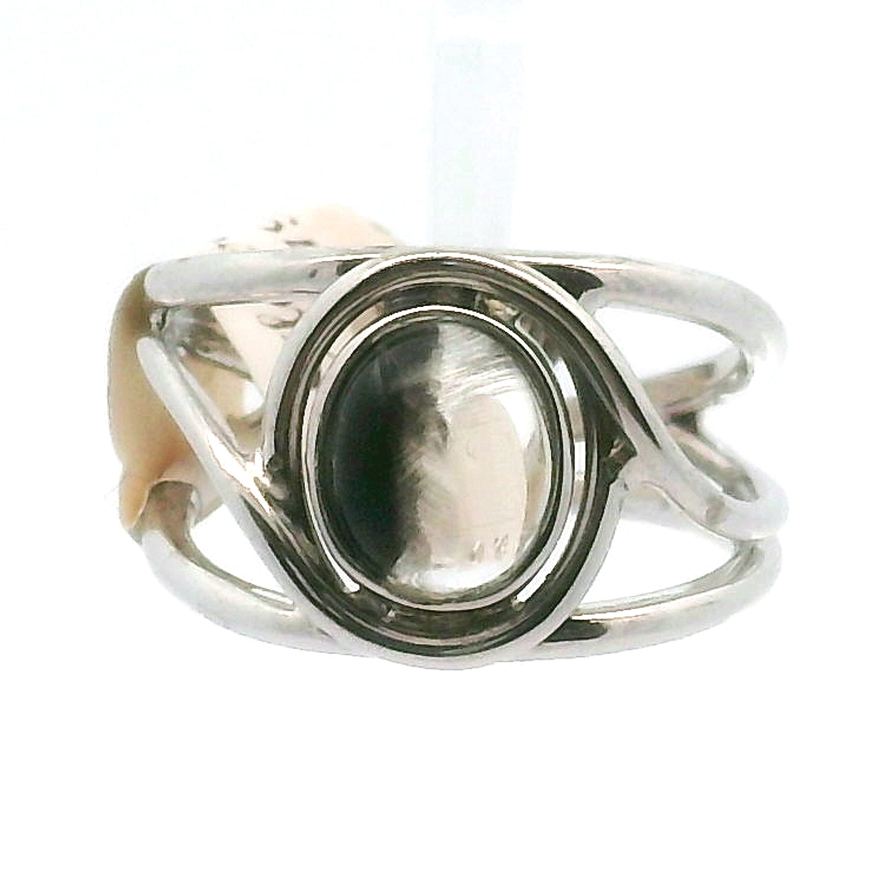 Silver Rutile Cuff Ring .925 Silver for Clarity, Mental & Emotional Strength