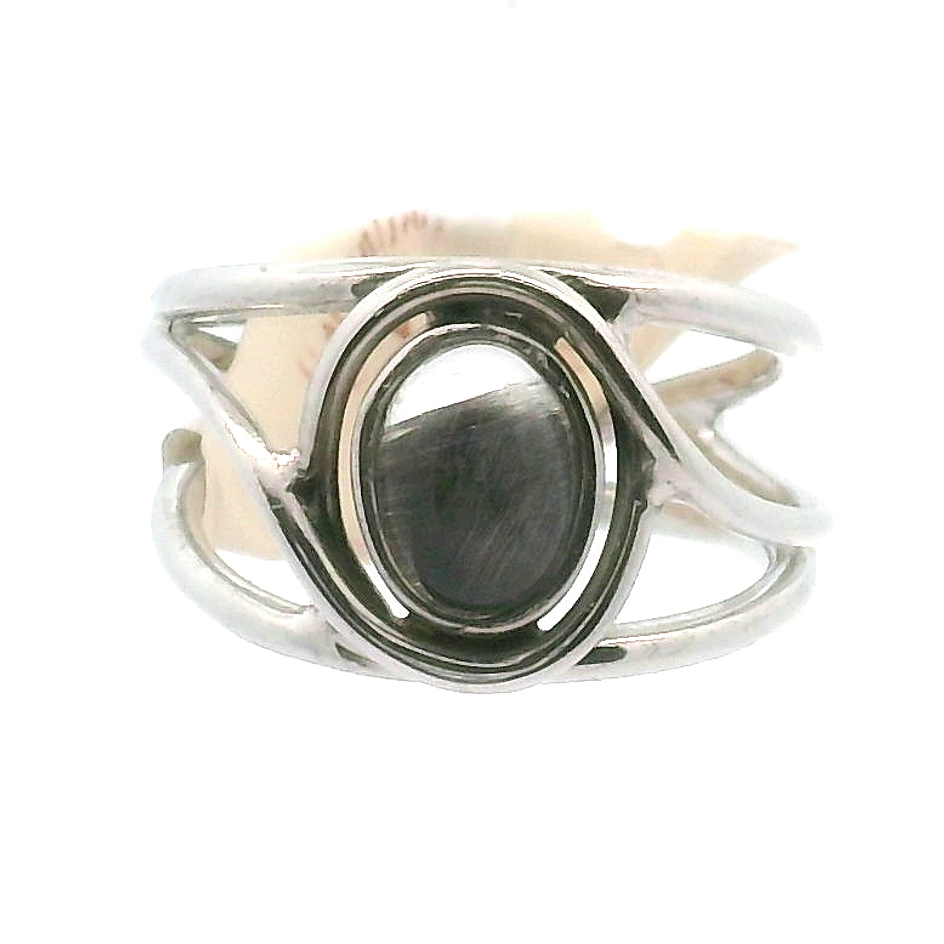 Silver Rutile Cuff Ring .925 Silver for Clarity, Mental & Emotional Strength