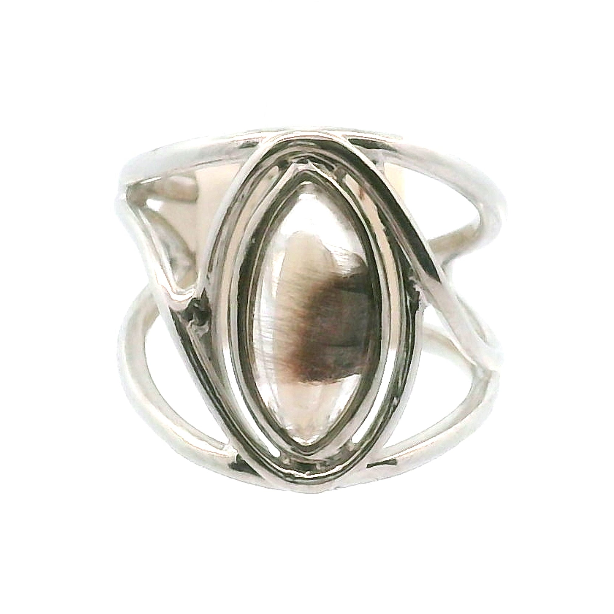 Silver Rutile Cuff Ring .925 Silver for Clarity, Mental & Emotional Strength
