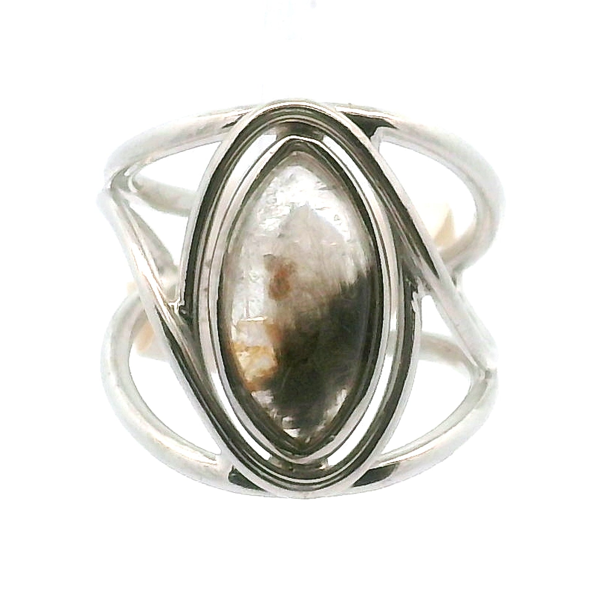 Silver Rutile Cuff Ring .925 Silver for Clarity, Mental & Emotional Strength