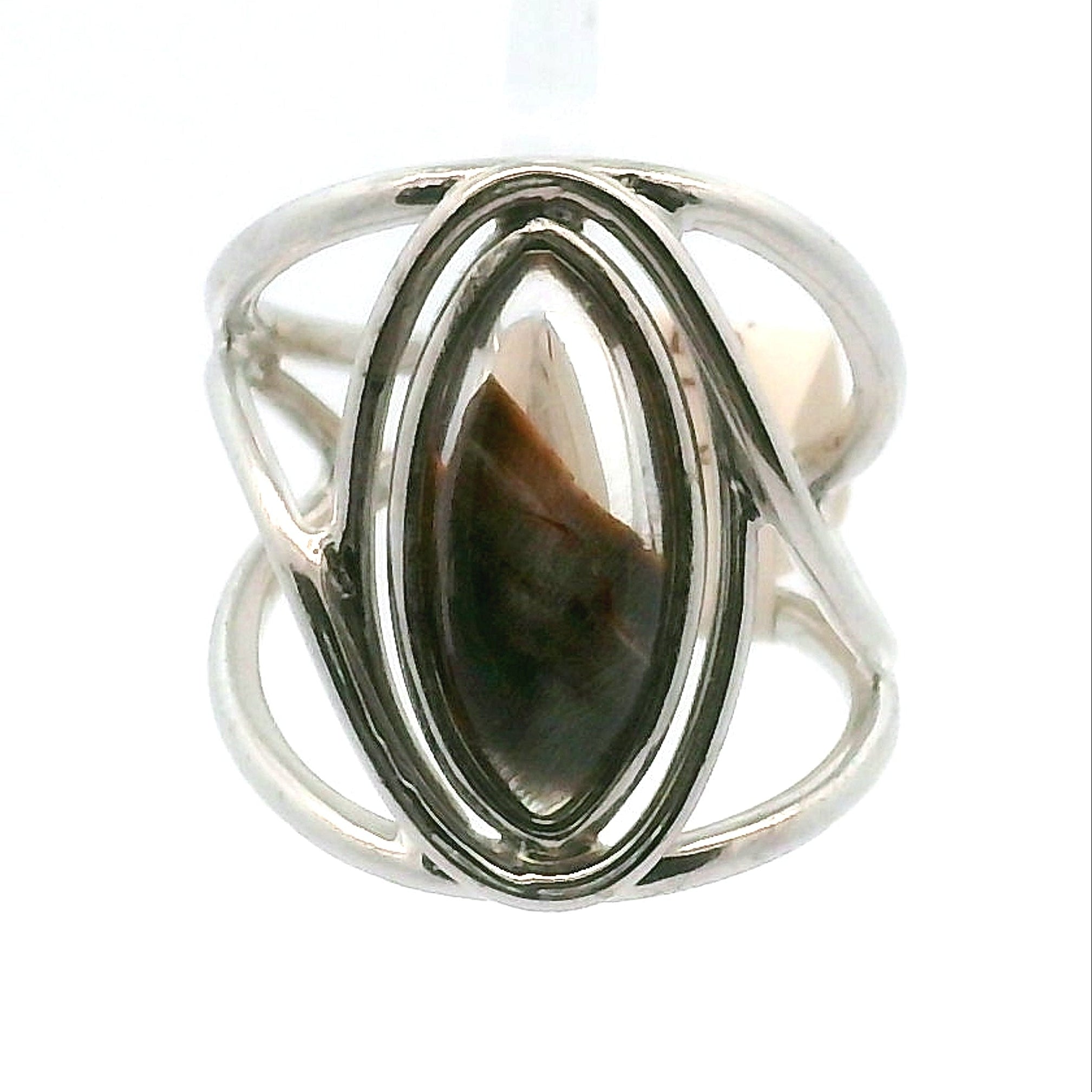 Silver Rutile Cuff Ring .925 Silver for Clarity, Mental & Emotional Strength