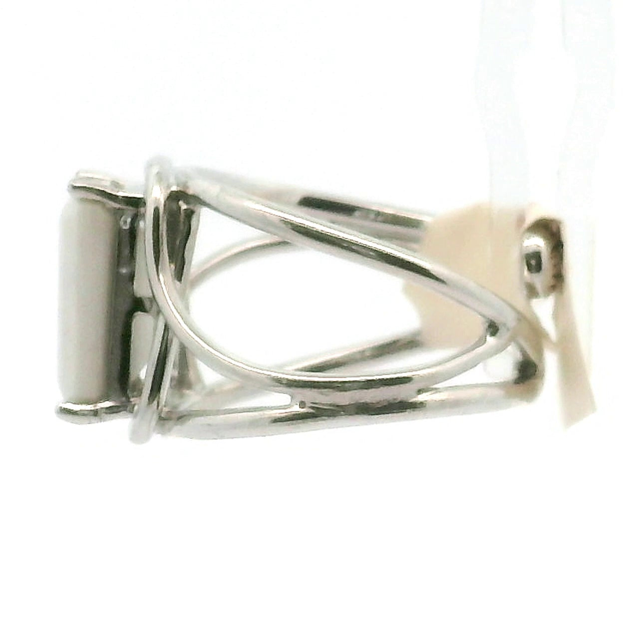 Howlite Faceted Cuff Ring .925 Silver for Awareness, Calmness and Wisdom
