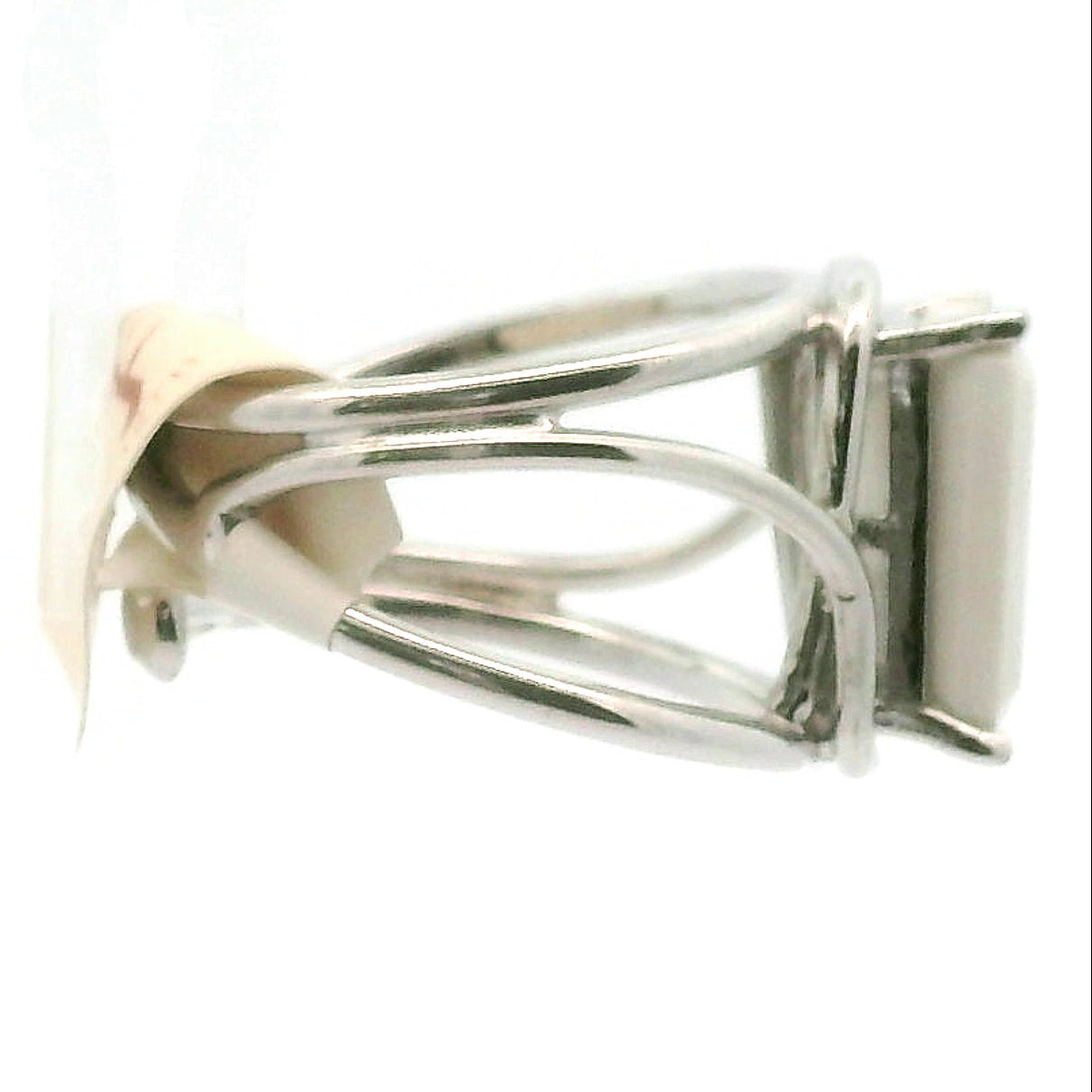 Howlite Faceted Cuff Ring .925 Silver for Awareness, Calmness and Wisdom