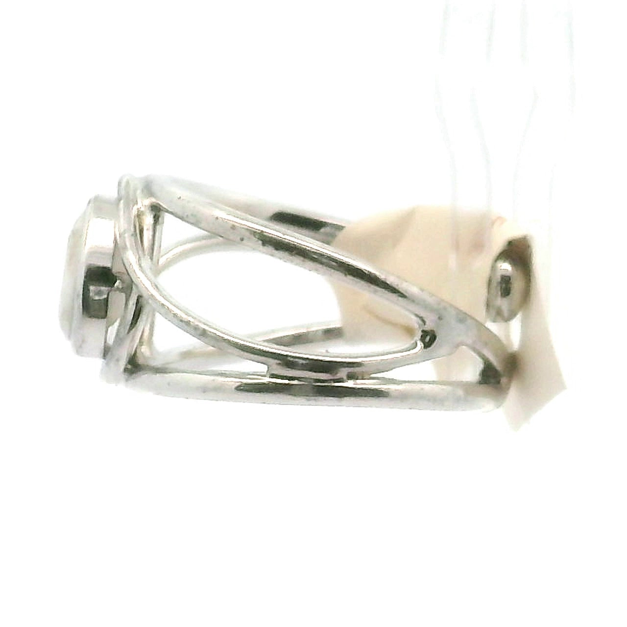 Howlite Faceted Midi Cuff Ring .925 Silver for Awareness, Calmness and Wisdom