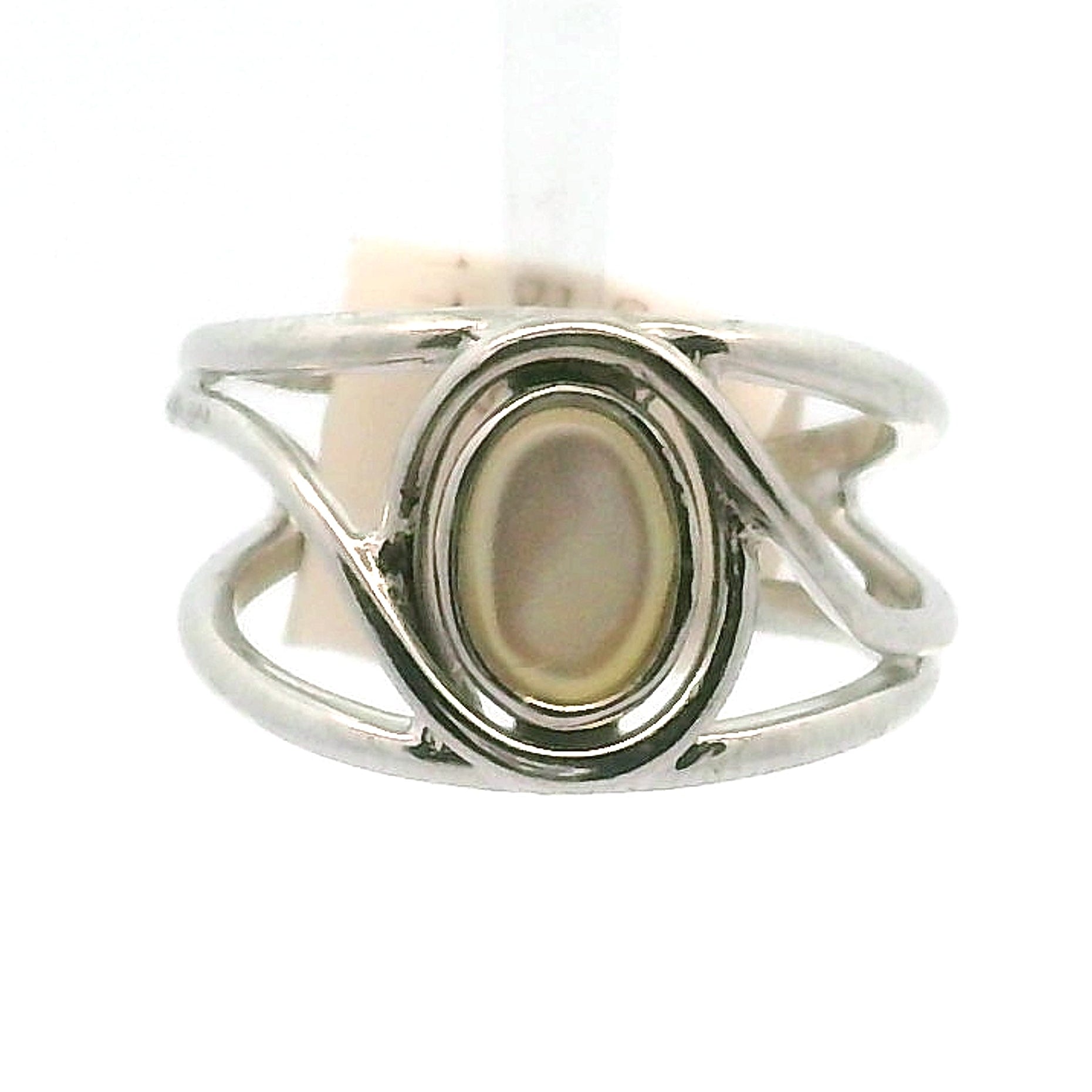 Mother of Pearl Midi Adjustable Cuff Ring .925 Silver for Embracing your Feminine Power, Memory and Peace of Mind