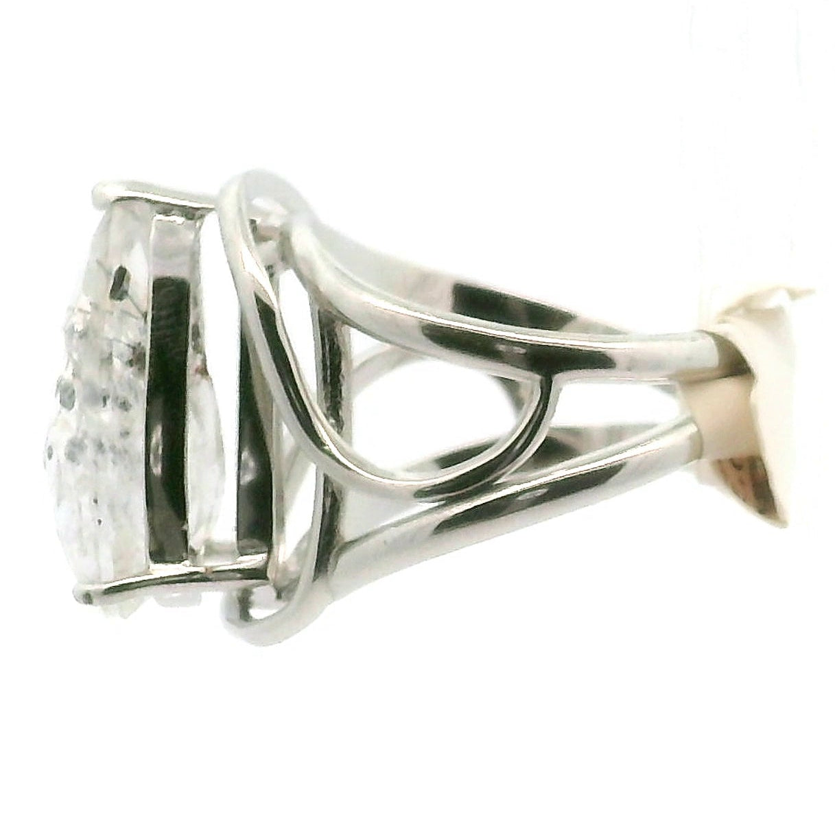 Rutile Biotite Mica in Quartz Adjustable Cuff Ring.925 Silver for Clarity, Energy and Organization