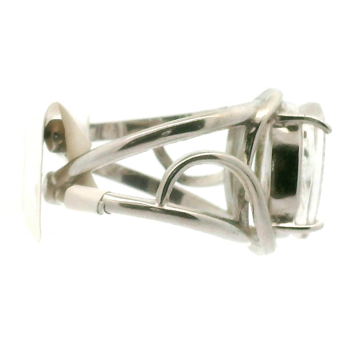 Koi Topaz with Pyrite Cuff Ring .925 Sterling Silver for Spiritual Transformation