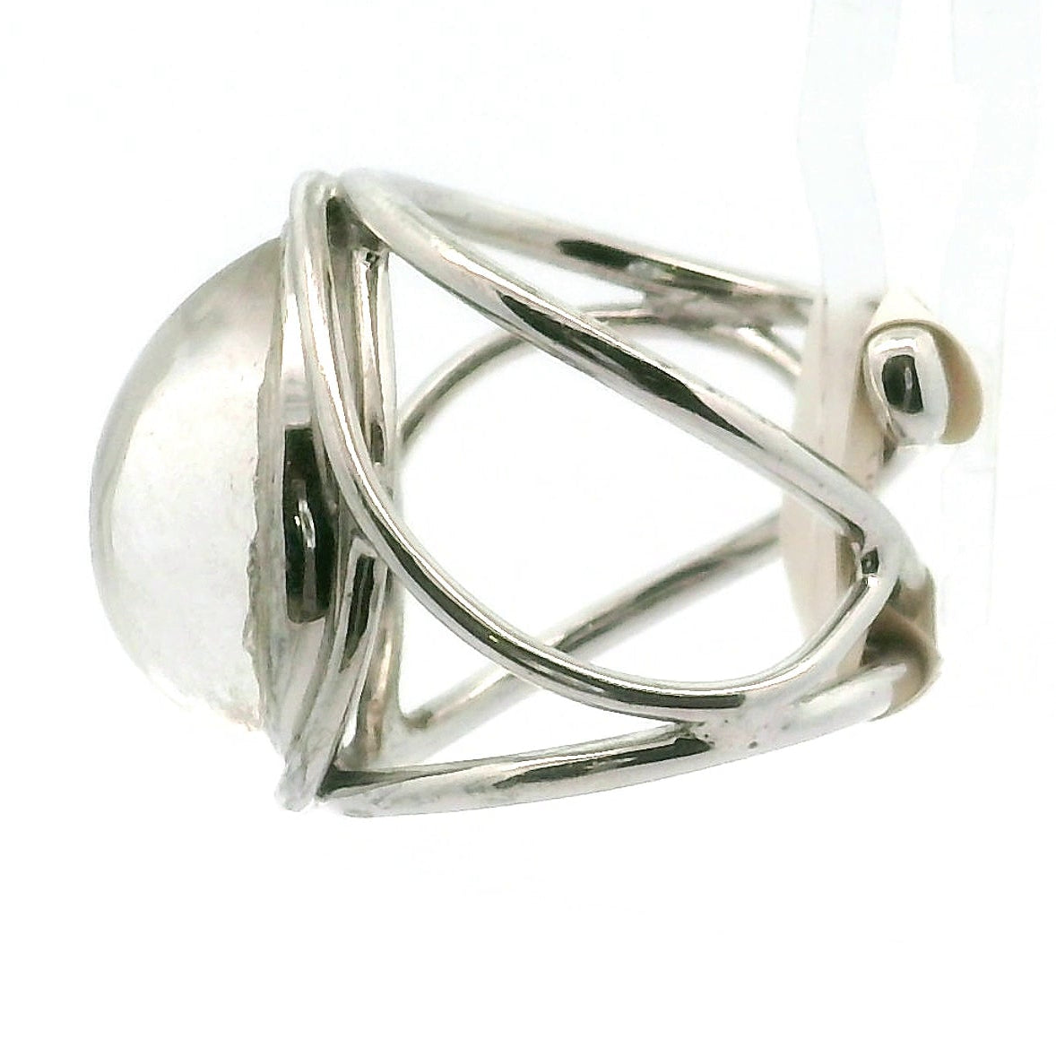 Garnet in Quartz  Adjustable Cuff Ring .925 Silver for Manifesting Health, Grounding and Stability
