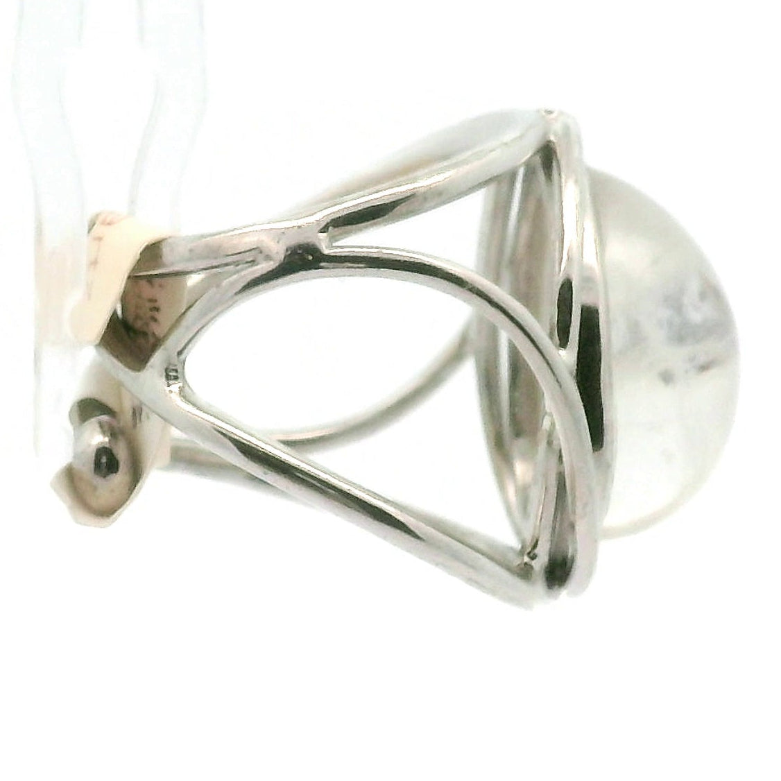 Garnet in Quartz Adjustable Cuff Ring .925 Silver for Manifesting Health, Grounding and Stability