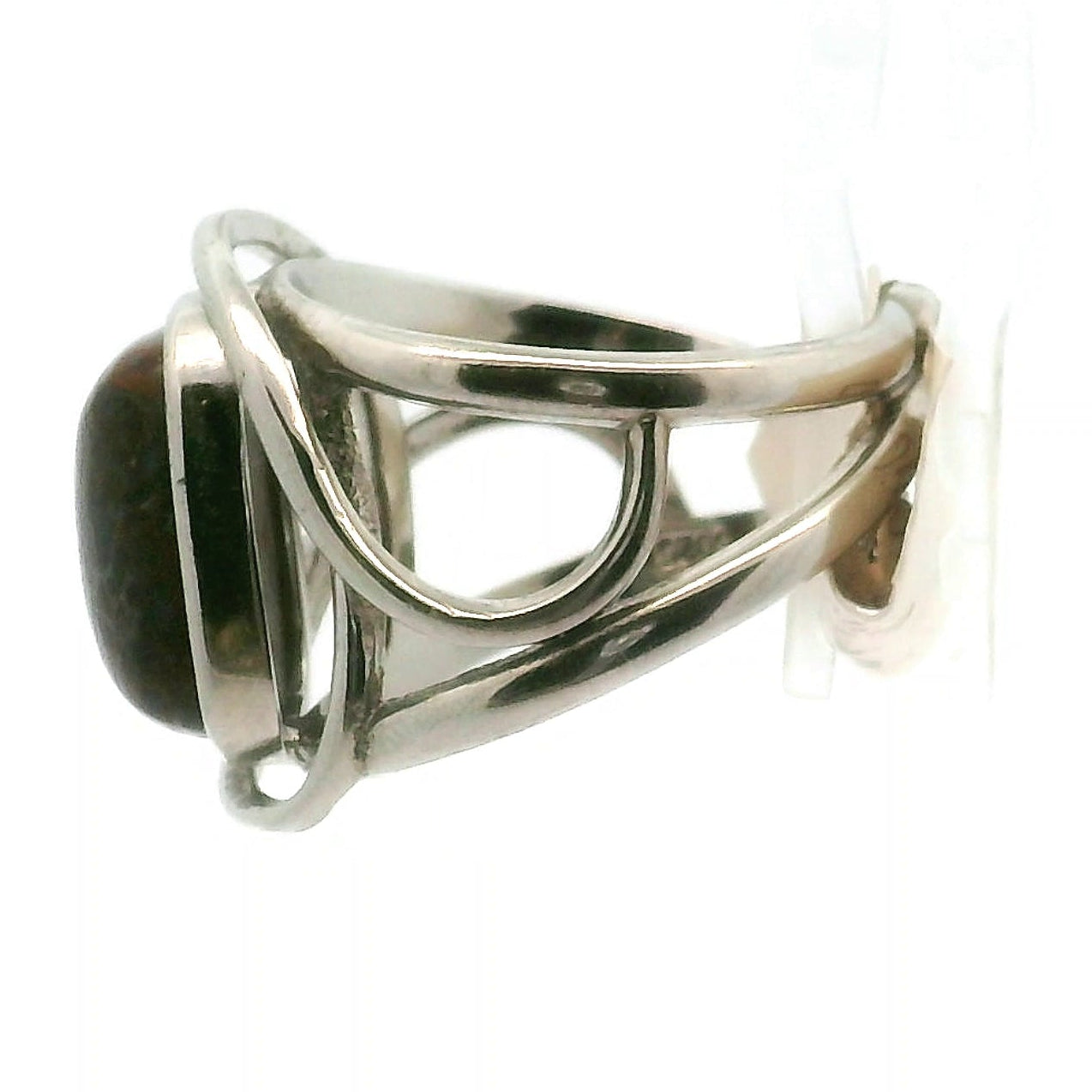 Dinosaur Bone Adjustable Cuff Ring .925 Silver for Connecting with Animal Guides, Shamanic Journey and Grounding