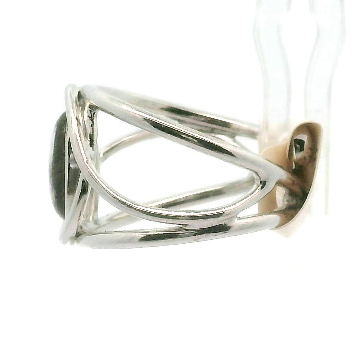 Scapolite Midi Cuff Ring .925 Silver for Enhancing Communication with Guides, Insight & Memory