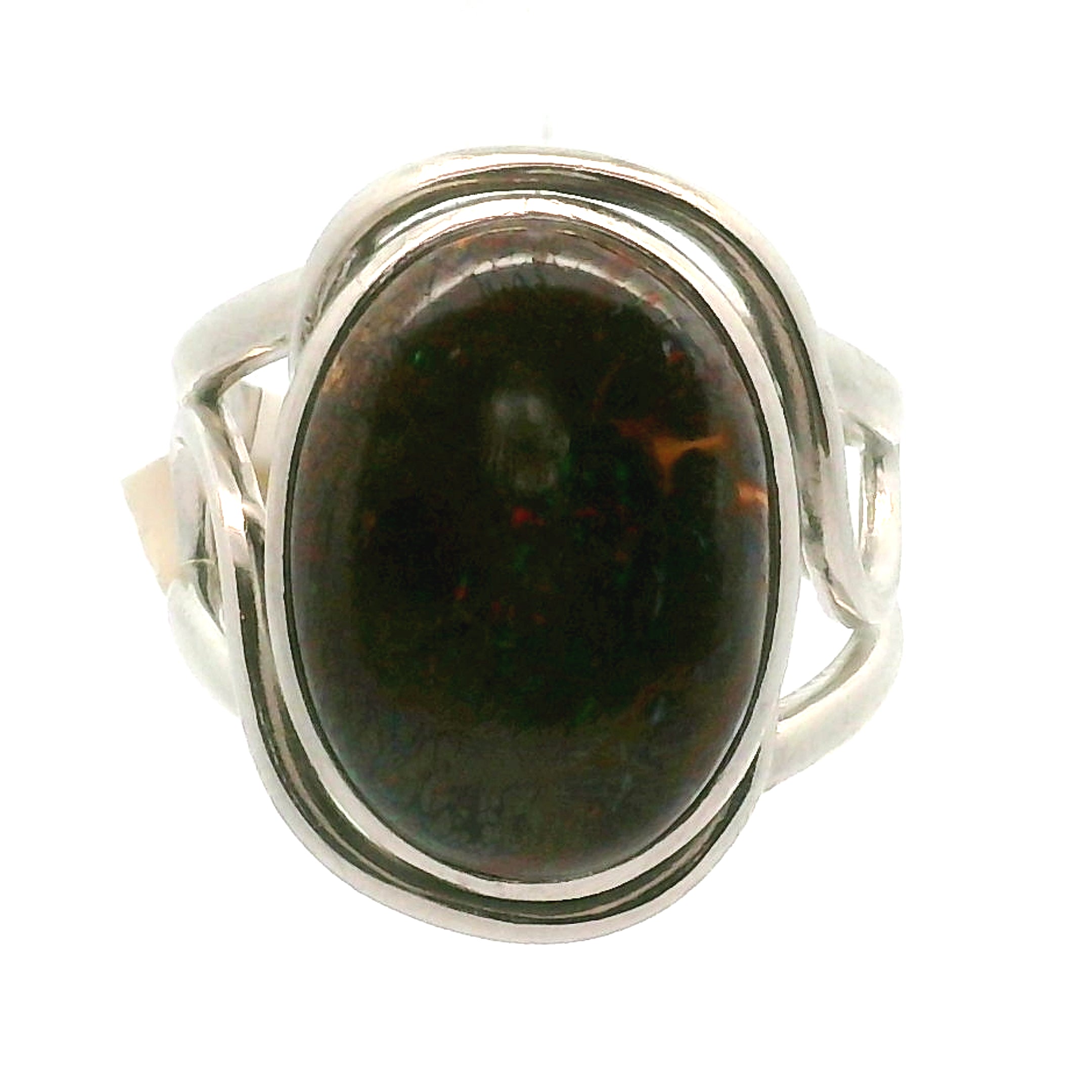 Boulder Opal Cuff Ring .925 Silver for Emotional Support, Joy and Self Worth