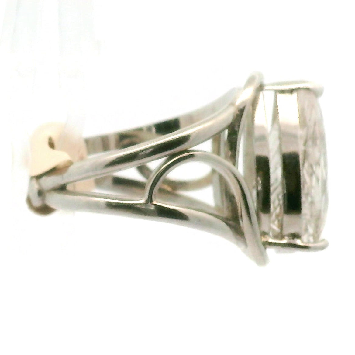 Rutilated Quartz Cuff Ring.925 Silver for Amplification and Protection