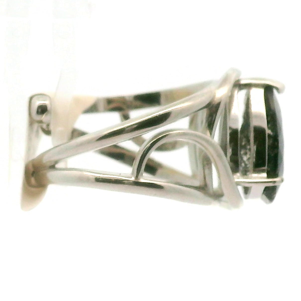 Black Rutilated Quartz Cuff Ring.925 Silver for Amplification and Protection