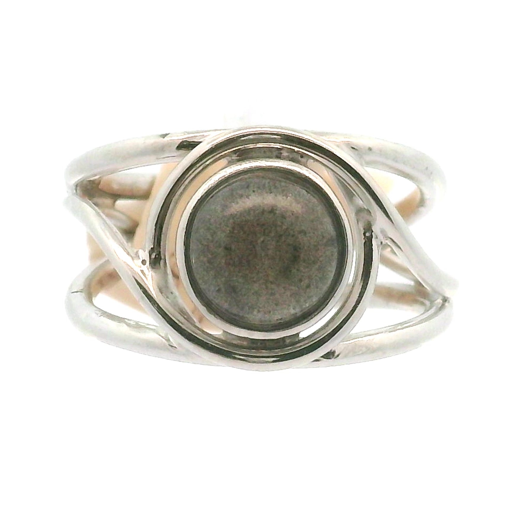 Silver in Quartz Cuff Ring .925 Silver for Clearing Energy, Manifestation and Protection
