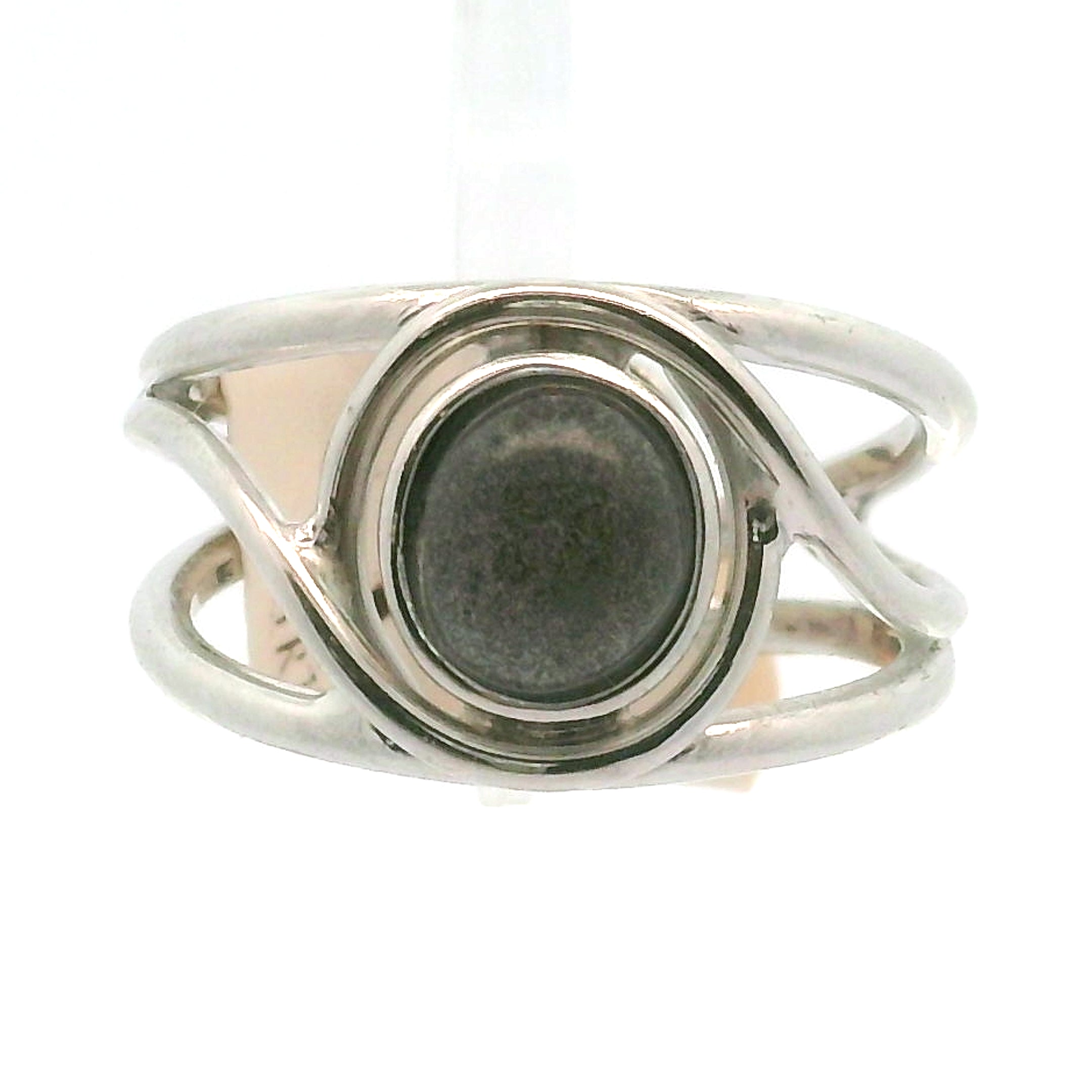 Silver in Quartz Cuff Ring .925 Silver for Clearing Energy, Manifestation and Protection