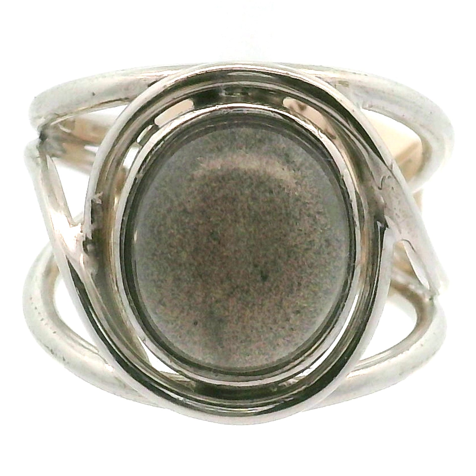 Silver in Quartz Cuff Ring .925 Silver for Clearing Energy, Manifestation and Protection