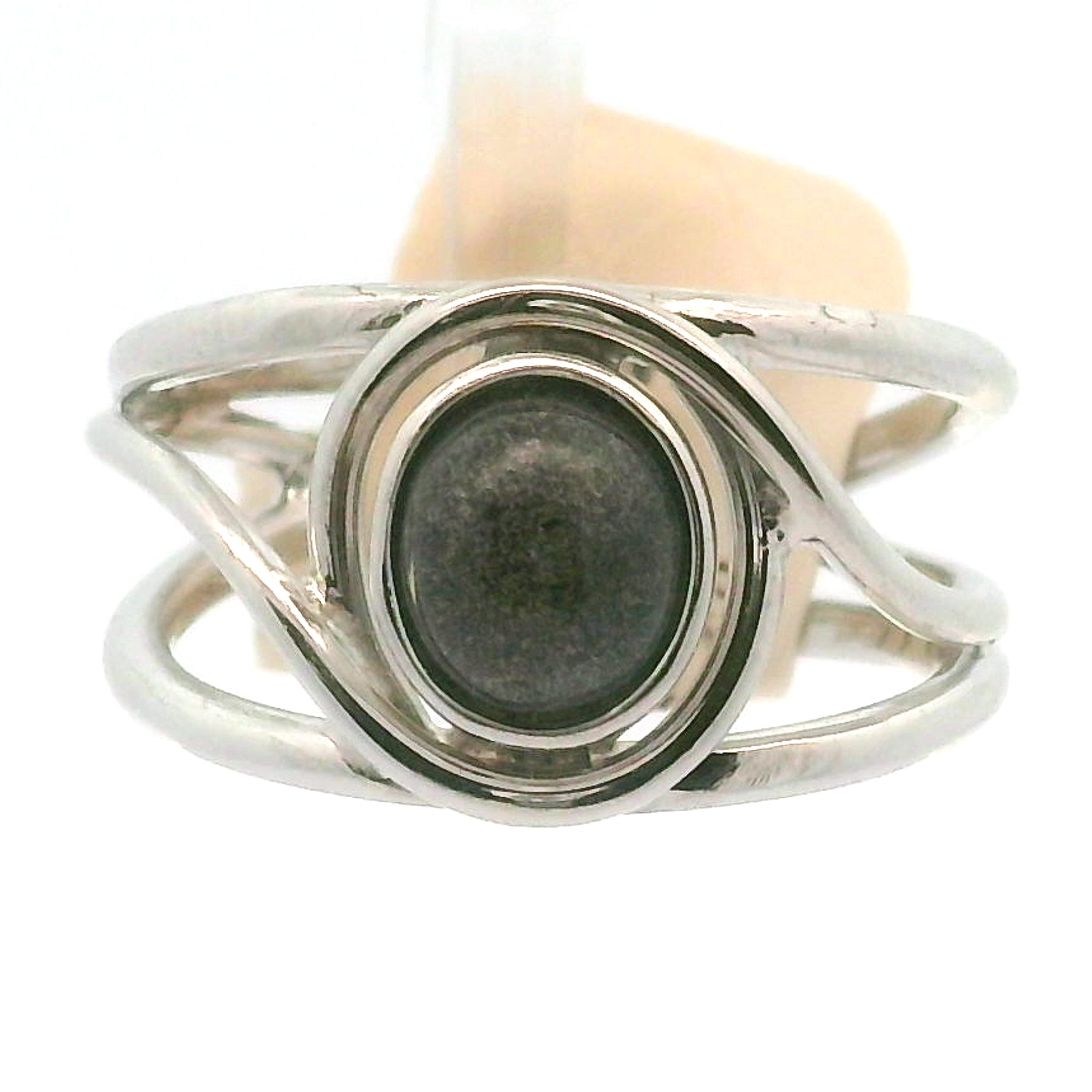 Silver in Quartz Cuff Ring .925 Silver for Clearing Energy, Manifestation and Protection