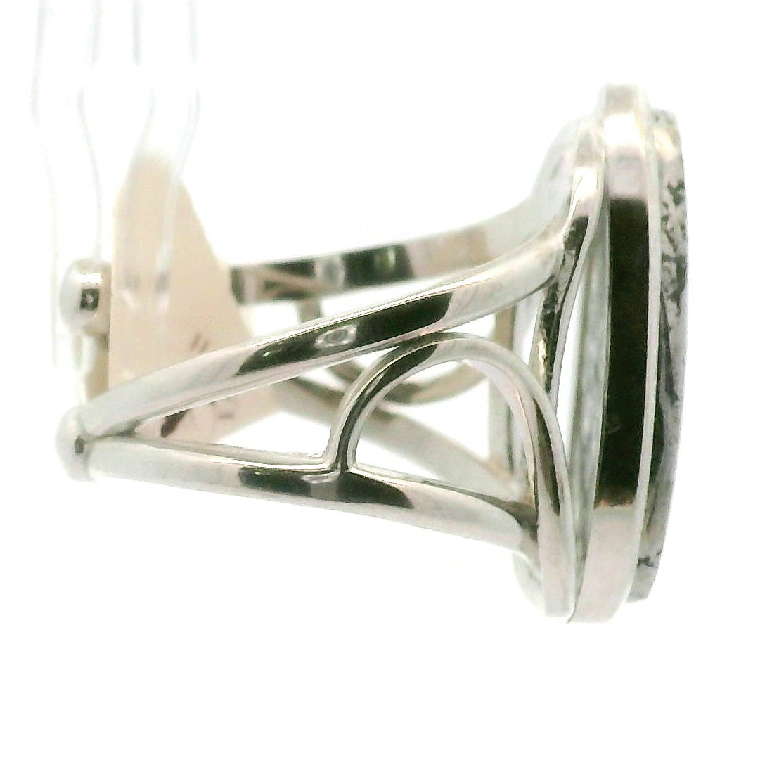 Silver in Quartz Cuff Ring .925 Silver for Clearing Energy, Manifestation and Protection