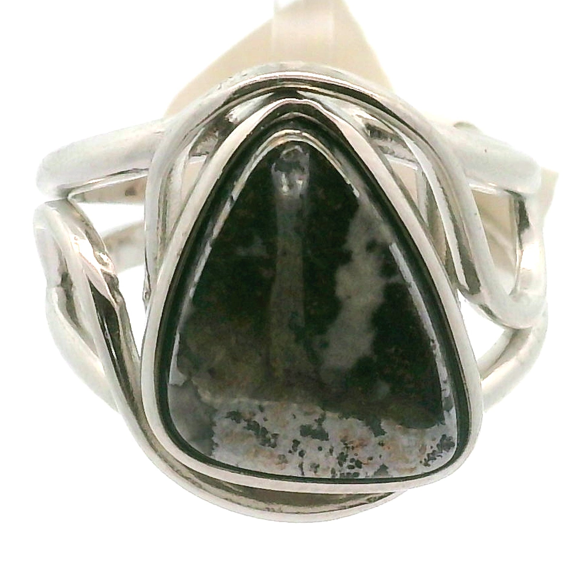 Silver in Quartz Cuff Ring .925 Silver for Clearing Energy, Manifestation and Protection