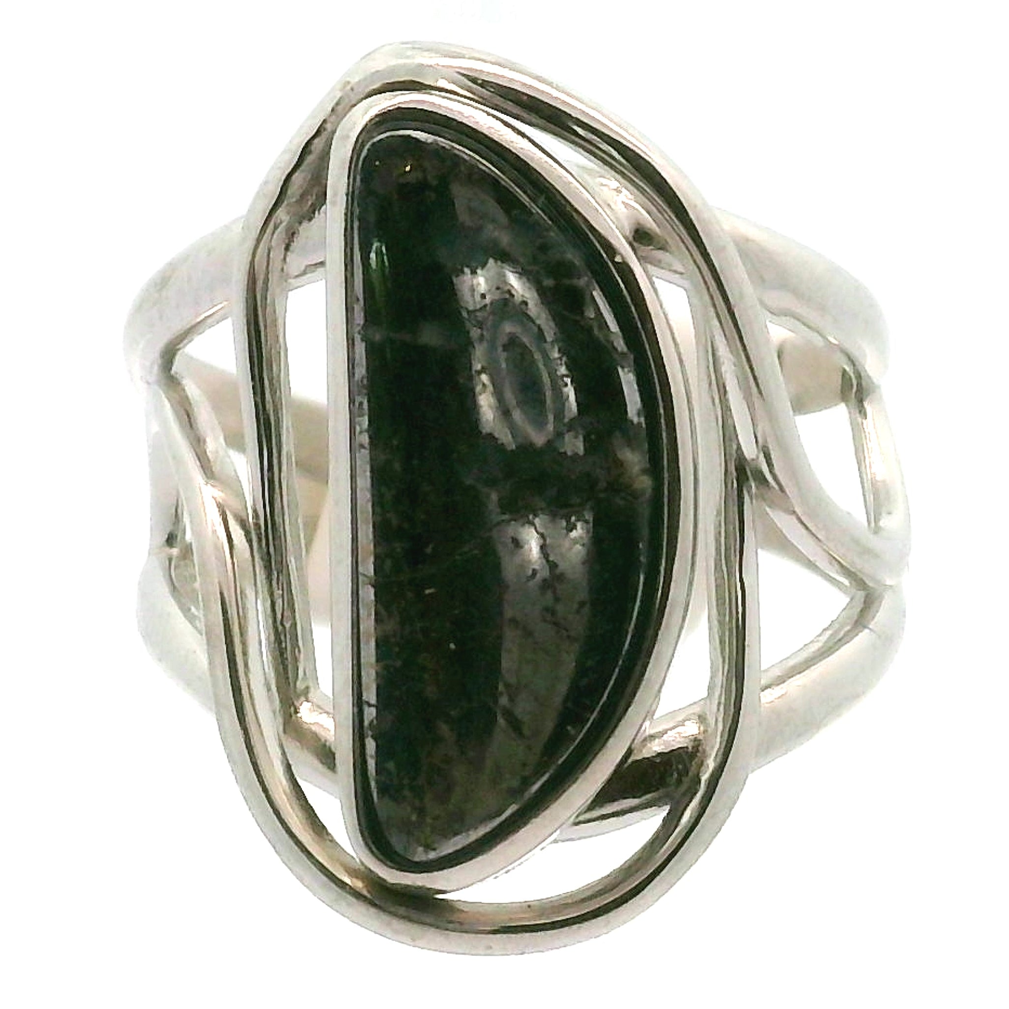 Silver in Quartz Cuff Ring .925 Silver for Clearing Energy, Manifestation and Protection