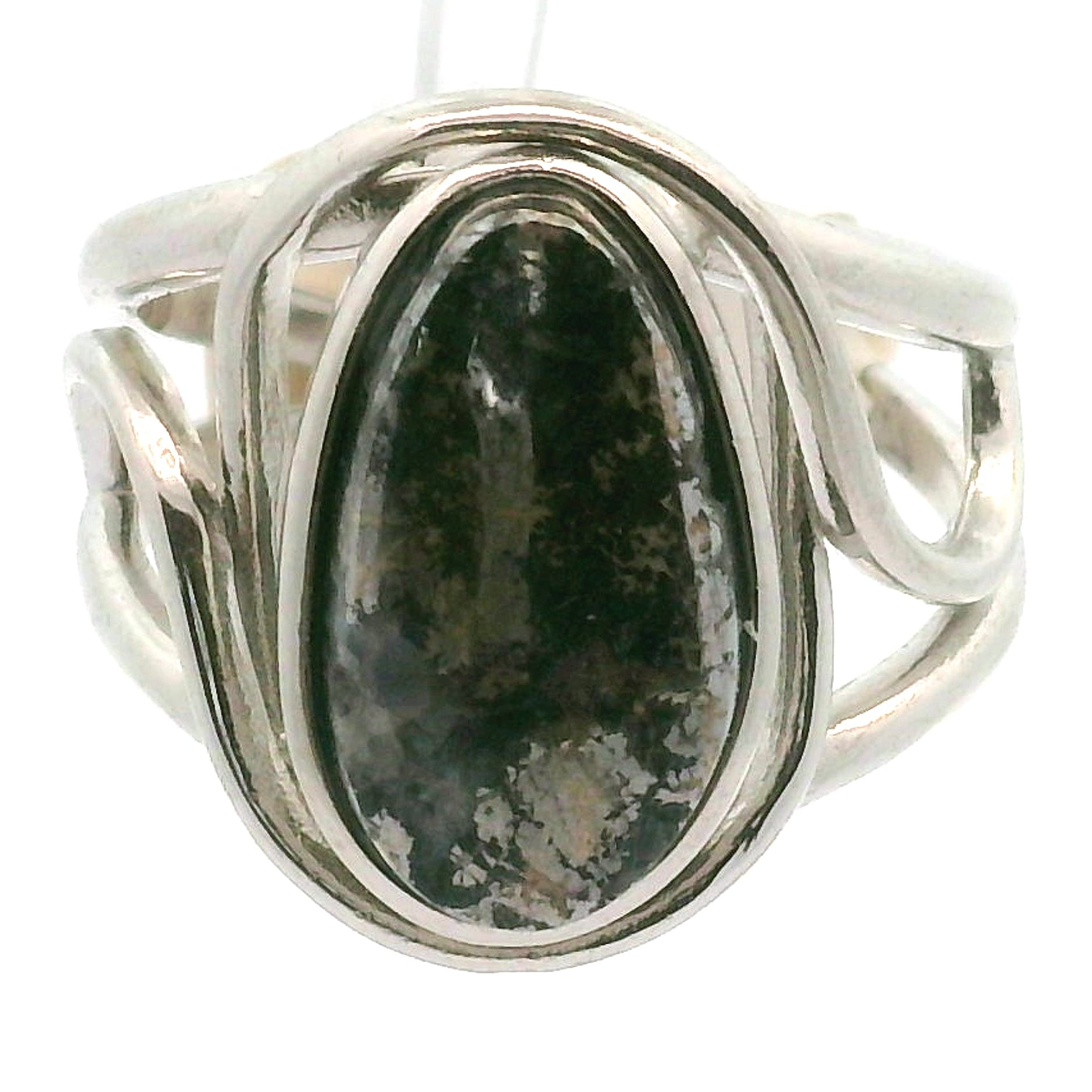 Silver in Quartz Cuff Ring .925 Silver for Clearing Energy, Manifestation and Protection