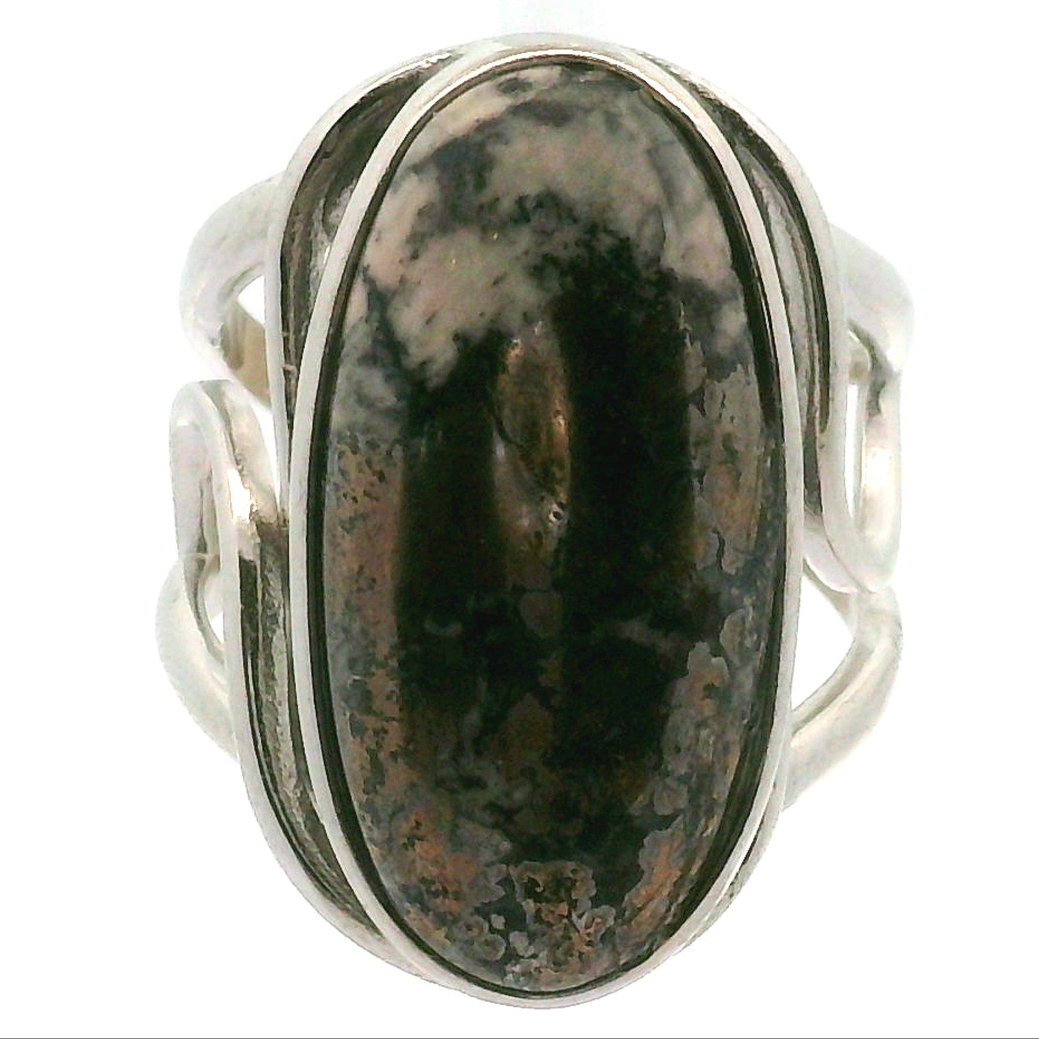 Silver in Quartz Cuff Ring .925 Silver for Clearing Energy, Manifestation and Protection