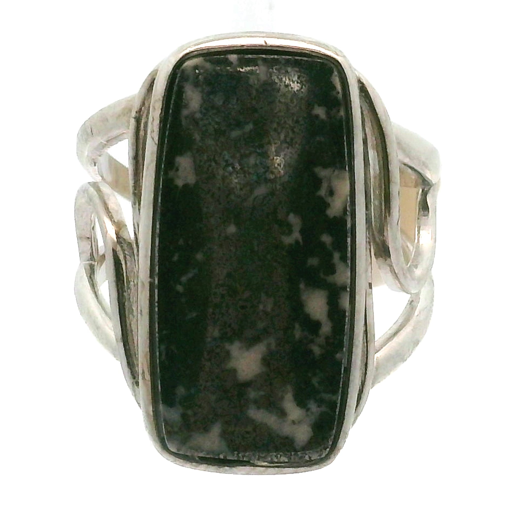 Silver in Quartz Cuff Ring .925 Silver for Clearing Energy, Manifestation and Protection