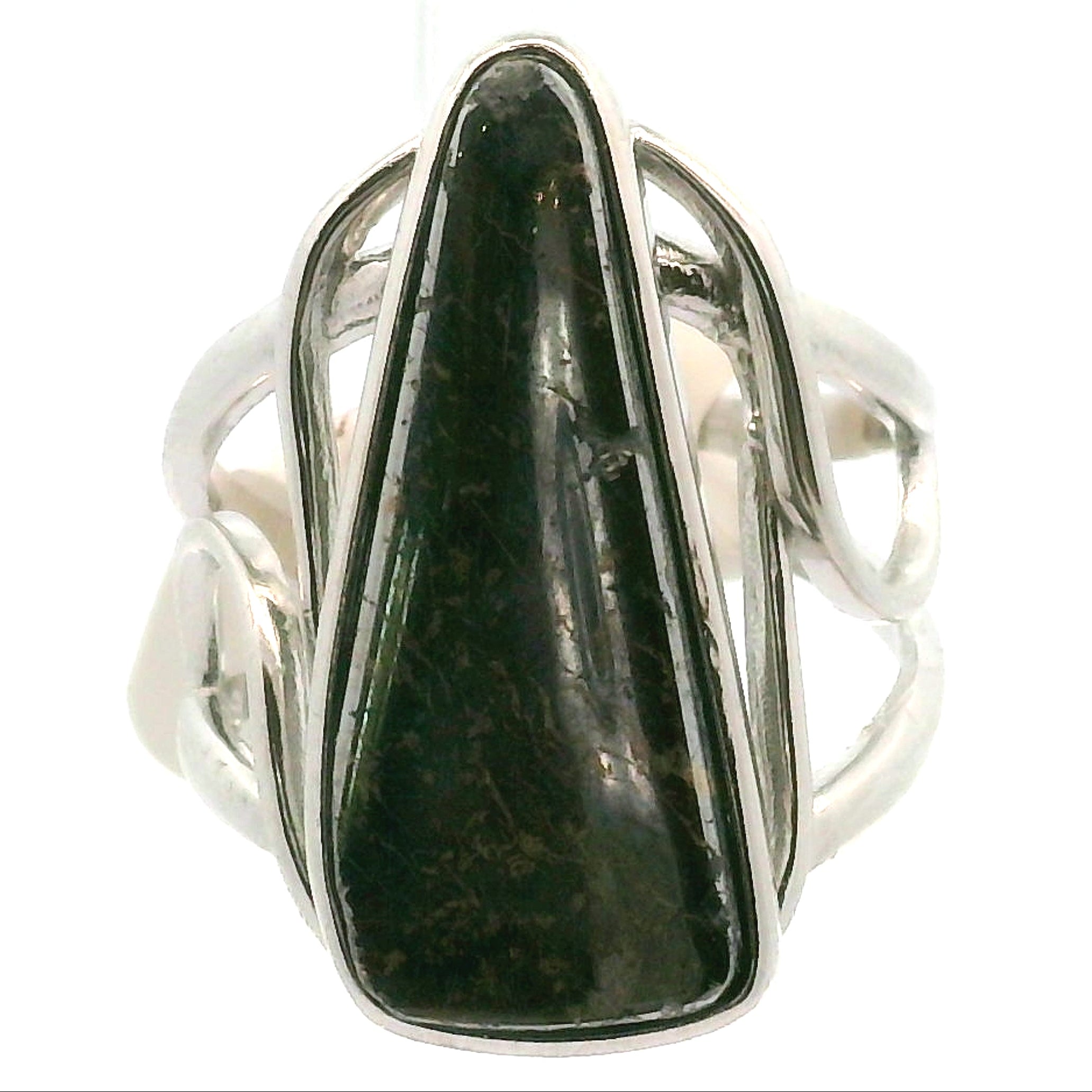Silver in Quartz Cuff Ring .925 Silver for Clearing Energy, Manifestation and Protection