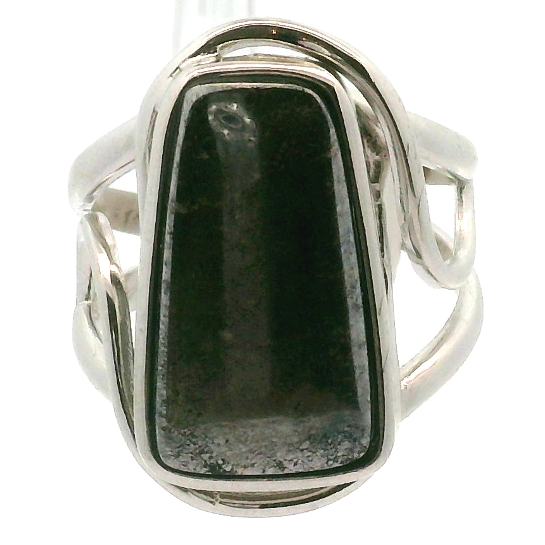 Silver in Quartz Cuff Ring .925 Silver for Clearing Energy, Manifestation and Protection