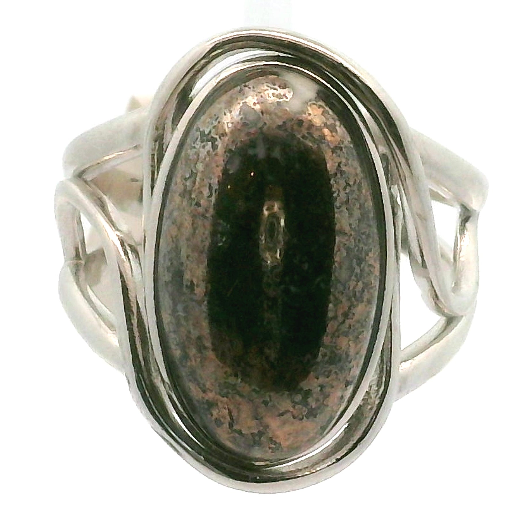 Silver in Quartz Cuff Ring .925 Silver for Clearing Energy, Manifestation and Protection