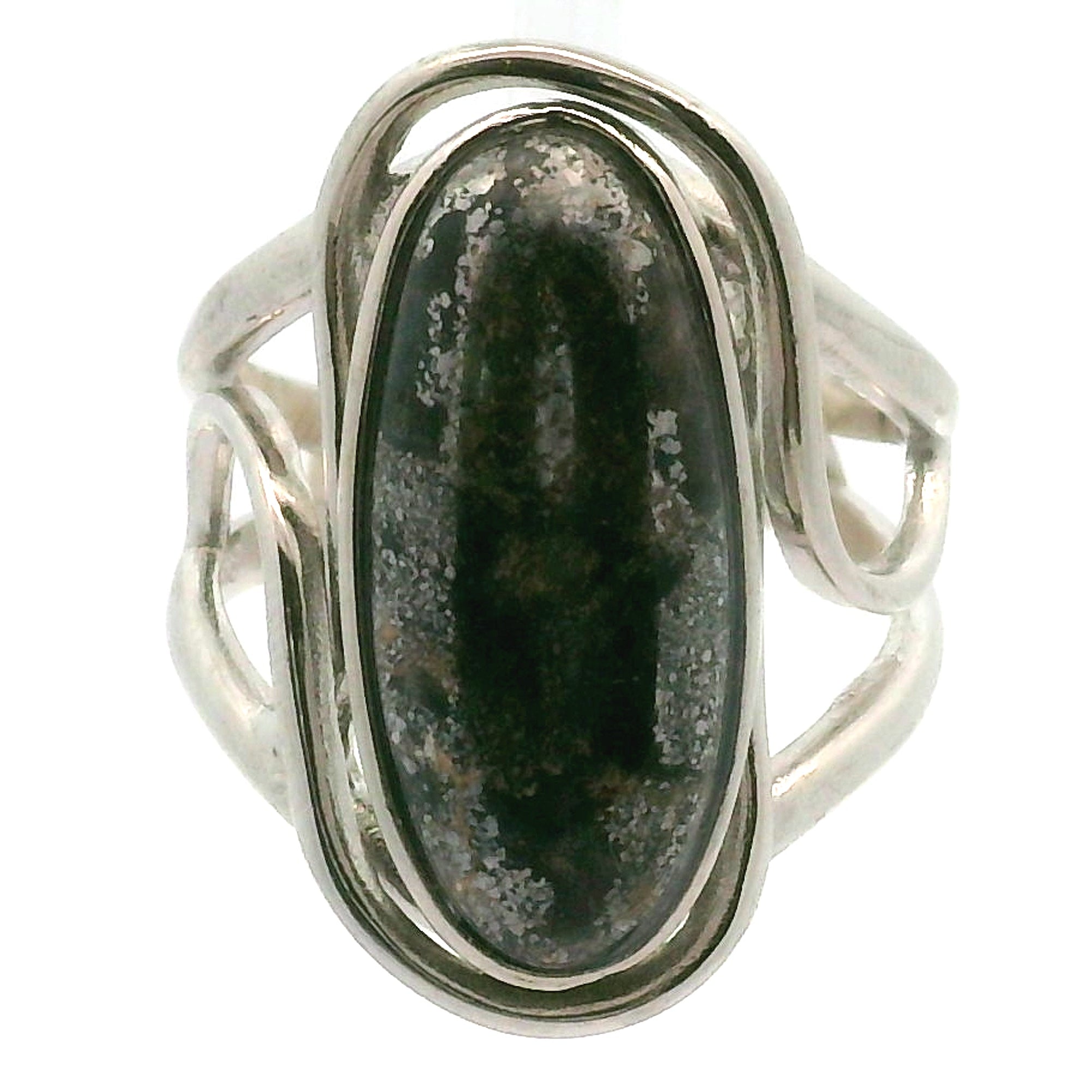 Silver in Quartz Cuff Ring .925 Silver for Clearing Energy, Manifestation and Protection