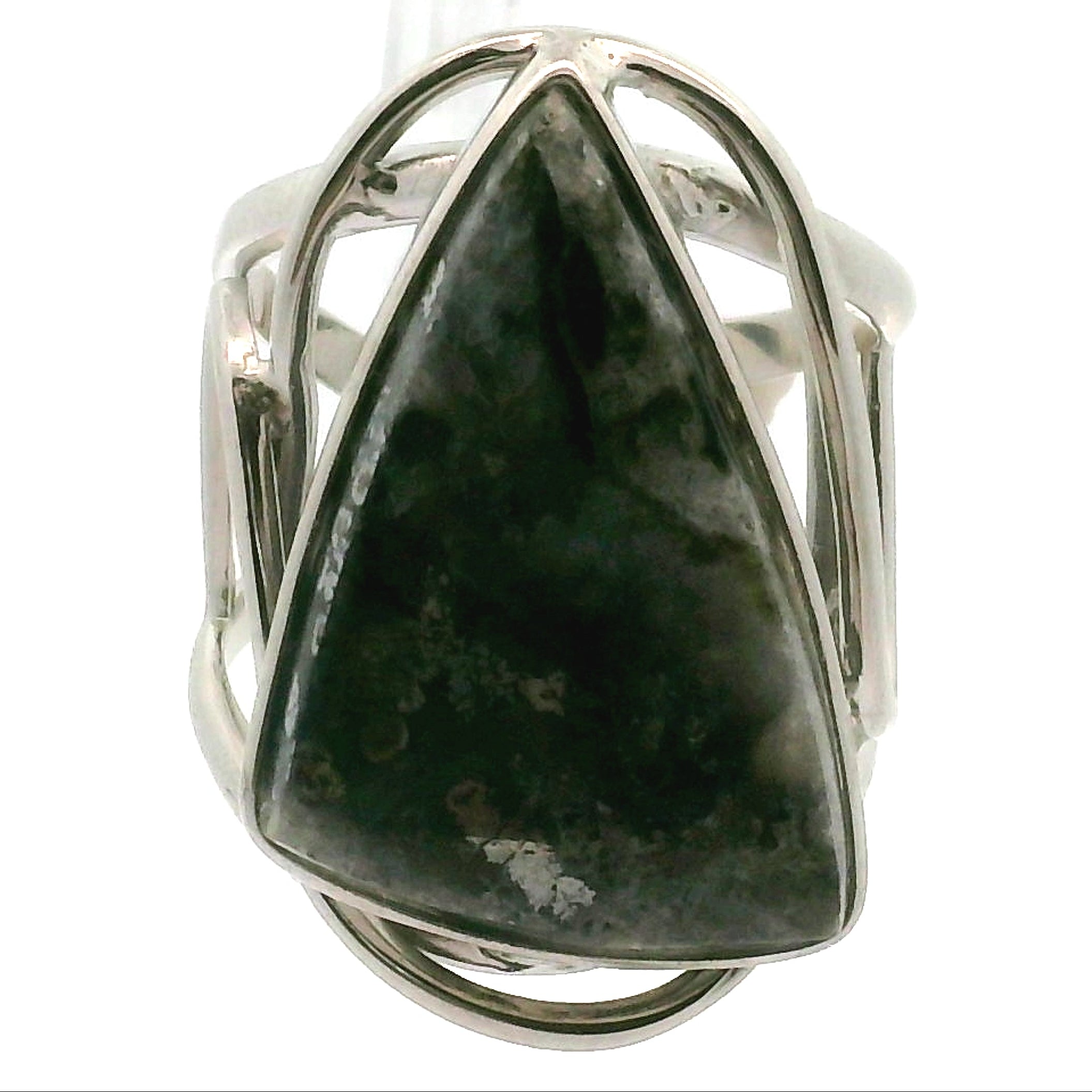 Silver in Quartz Cuff Ring .925 Silver for Clearing Energy, Manifestation and Protection