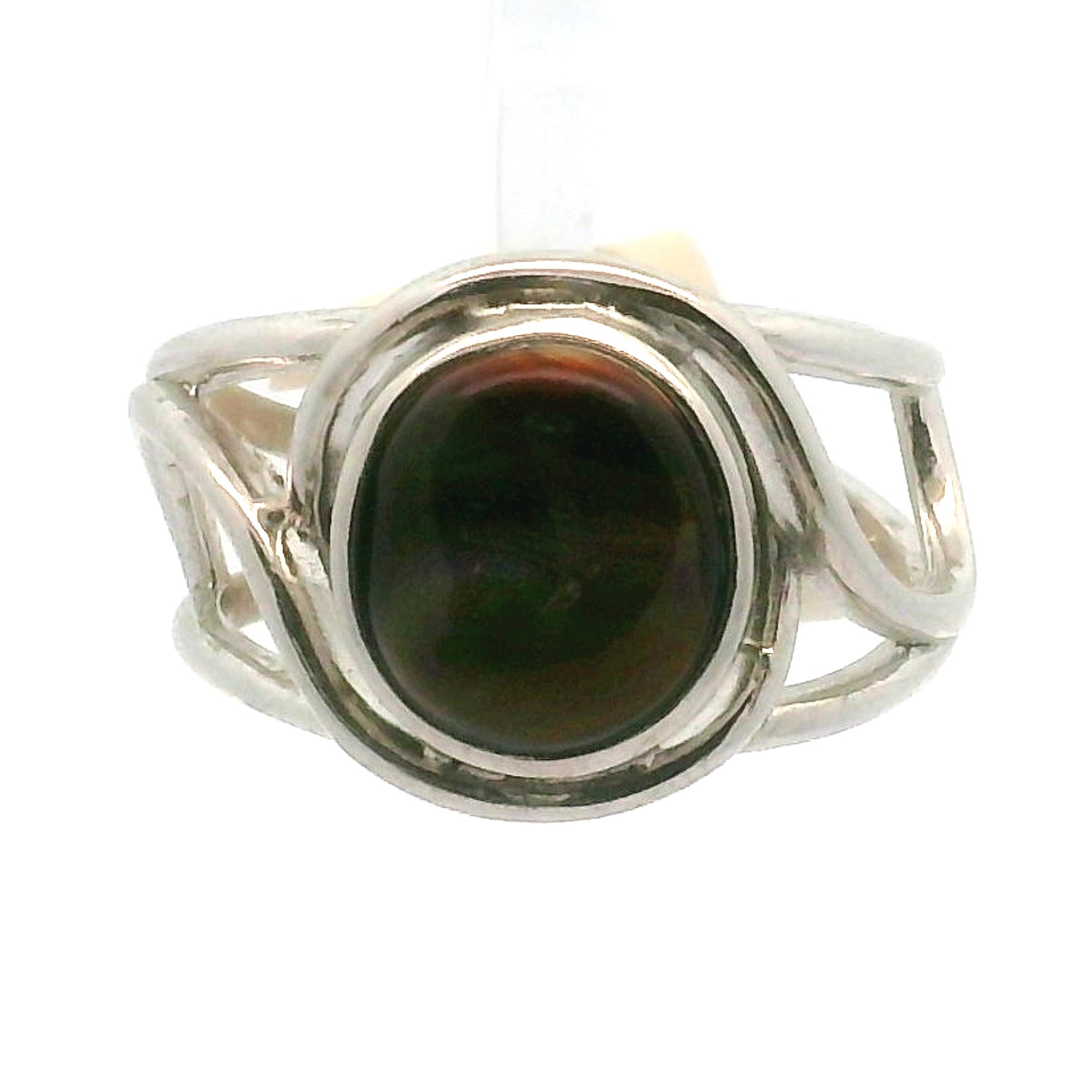Mexican Fire Opal Cuff Ring .925 Silver for Confidence and Increasing Motivation