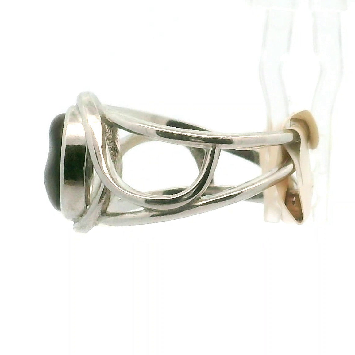 Mexican Fire Opal Cuff Ring .925 Silver for Confidence and Increasing Motivation