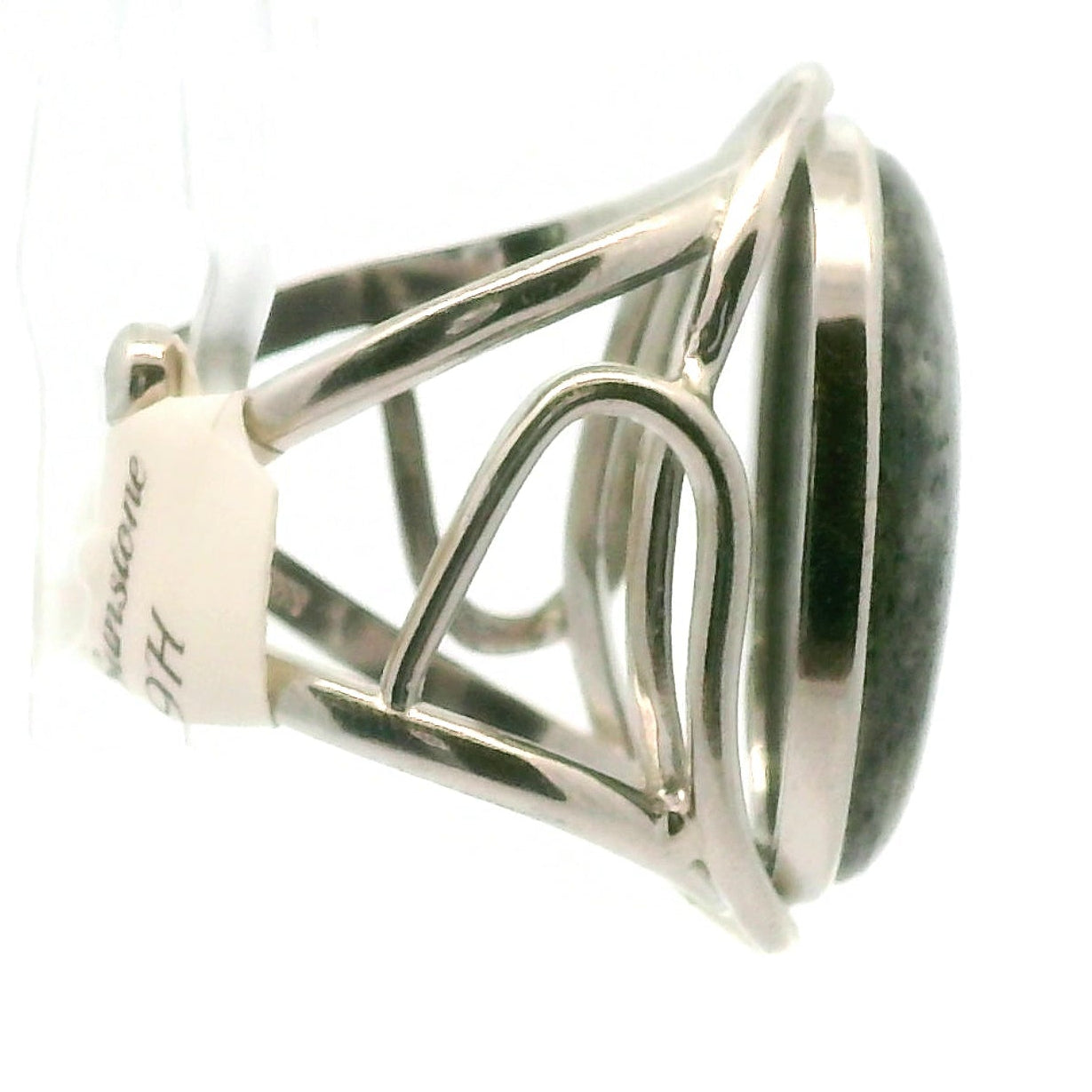 Divine Black Sunstone Cuff Ring .925 Silver for Cleansing & Balancing Chakras