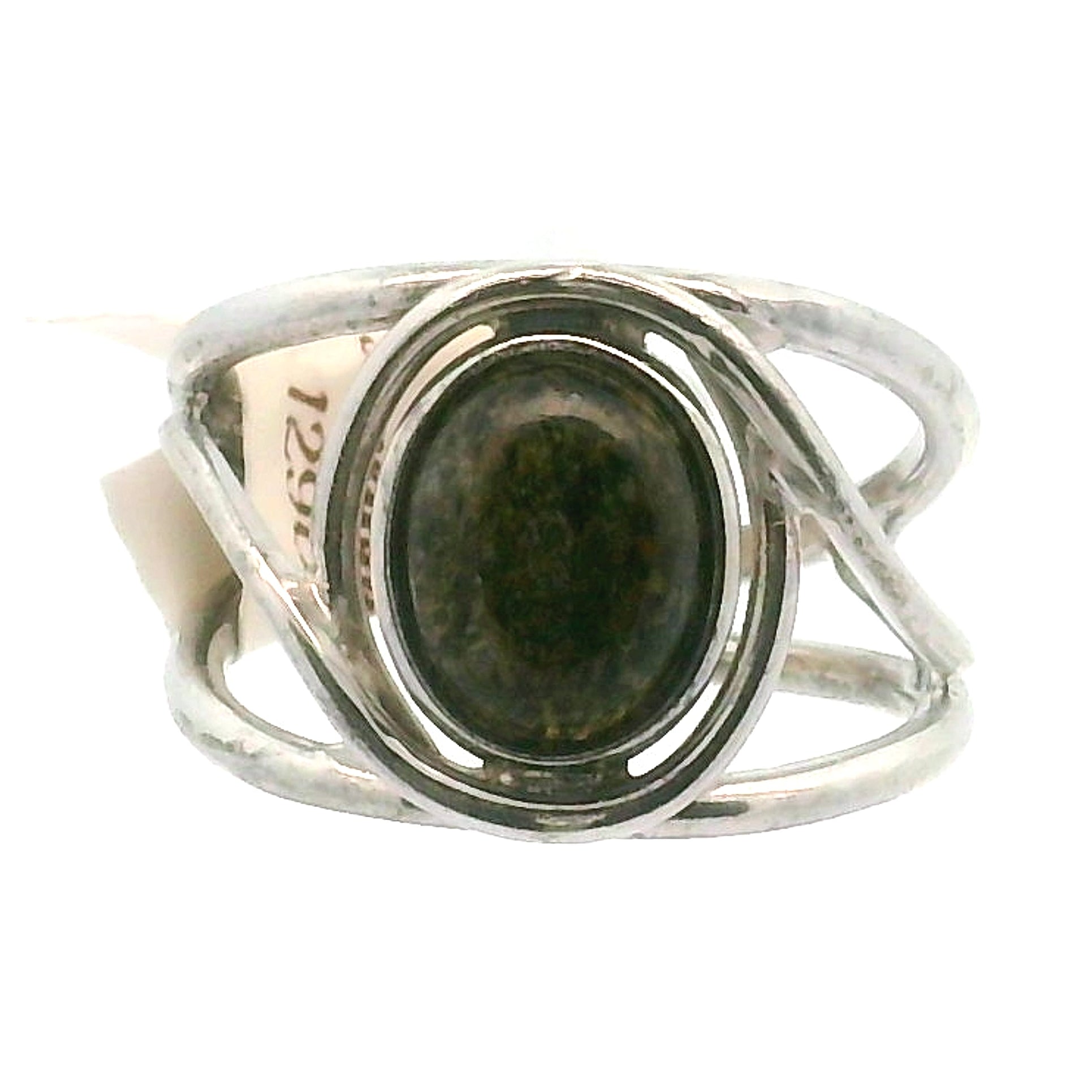 Divine Black Sunstone Midi Cuff Ring .925 Silver for Cleansing & Balancing Chakras