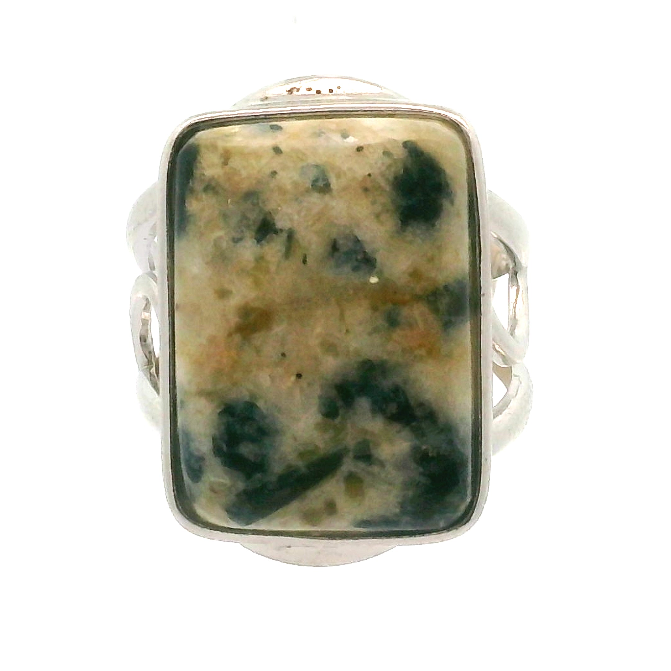 Ascension Euphoralite Cuff Ring 925 Silver for Connection with Higher Realms